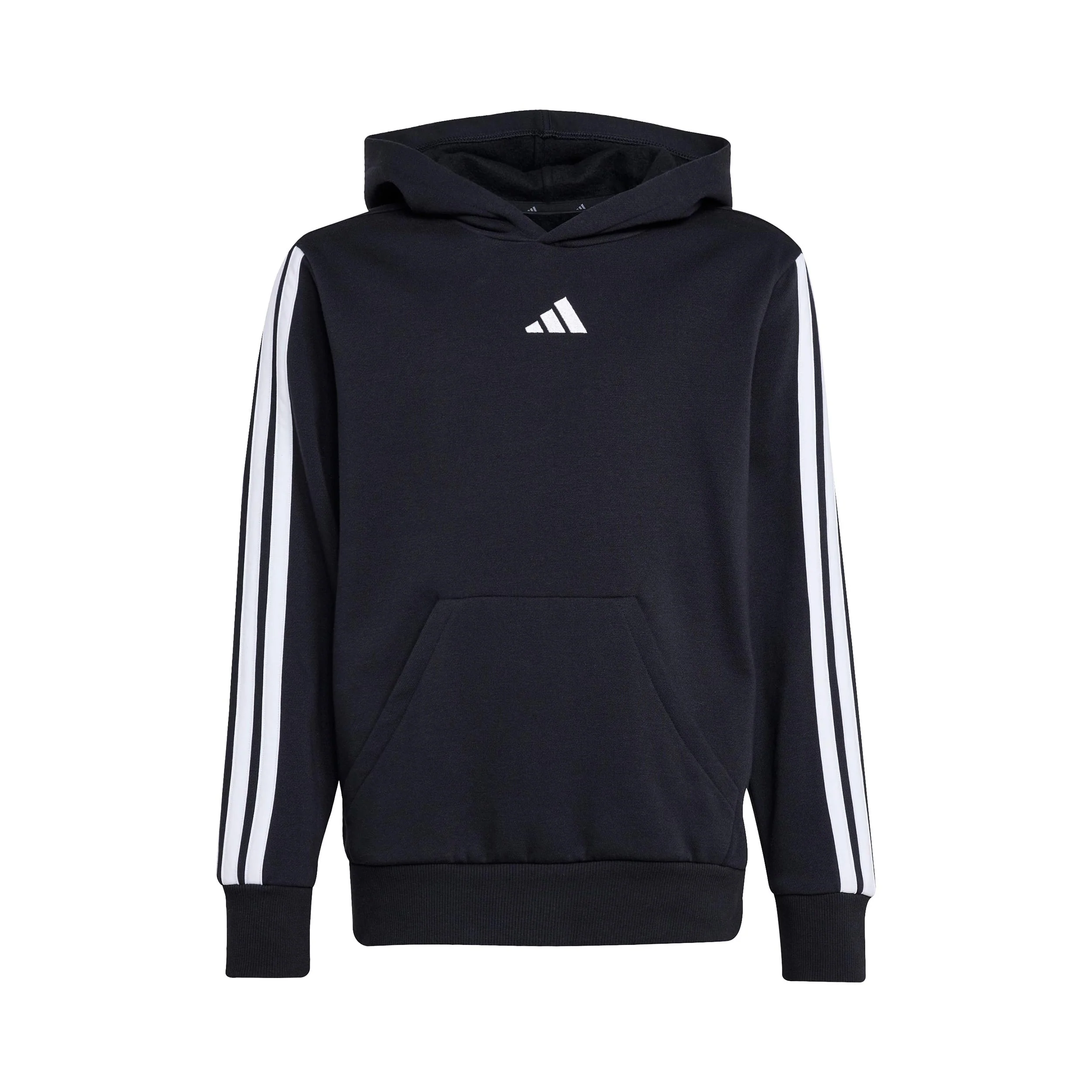 3Stripes Fleece Huvtröja Pojkar - svart, vit