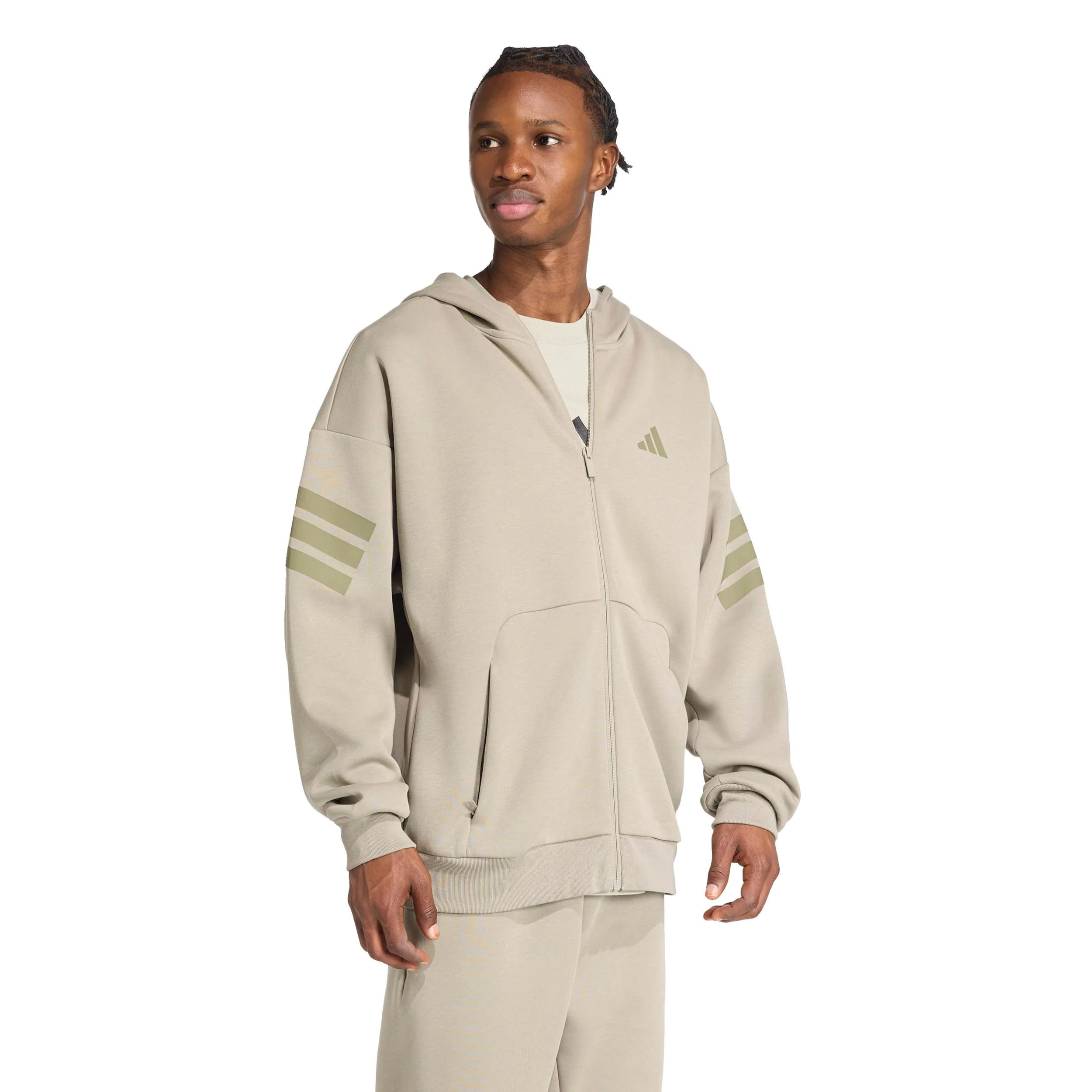 3Stripes Full-Zip Träningsjacka Herrar-beige - Image 4