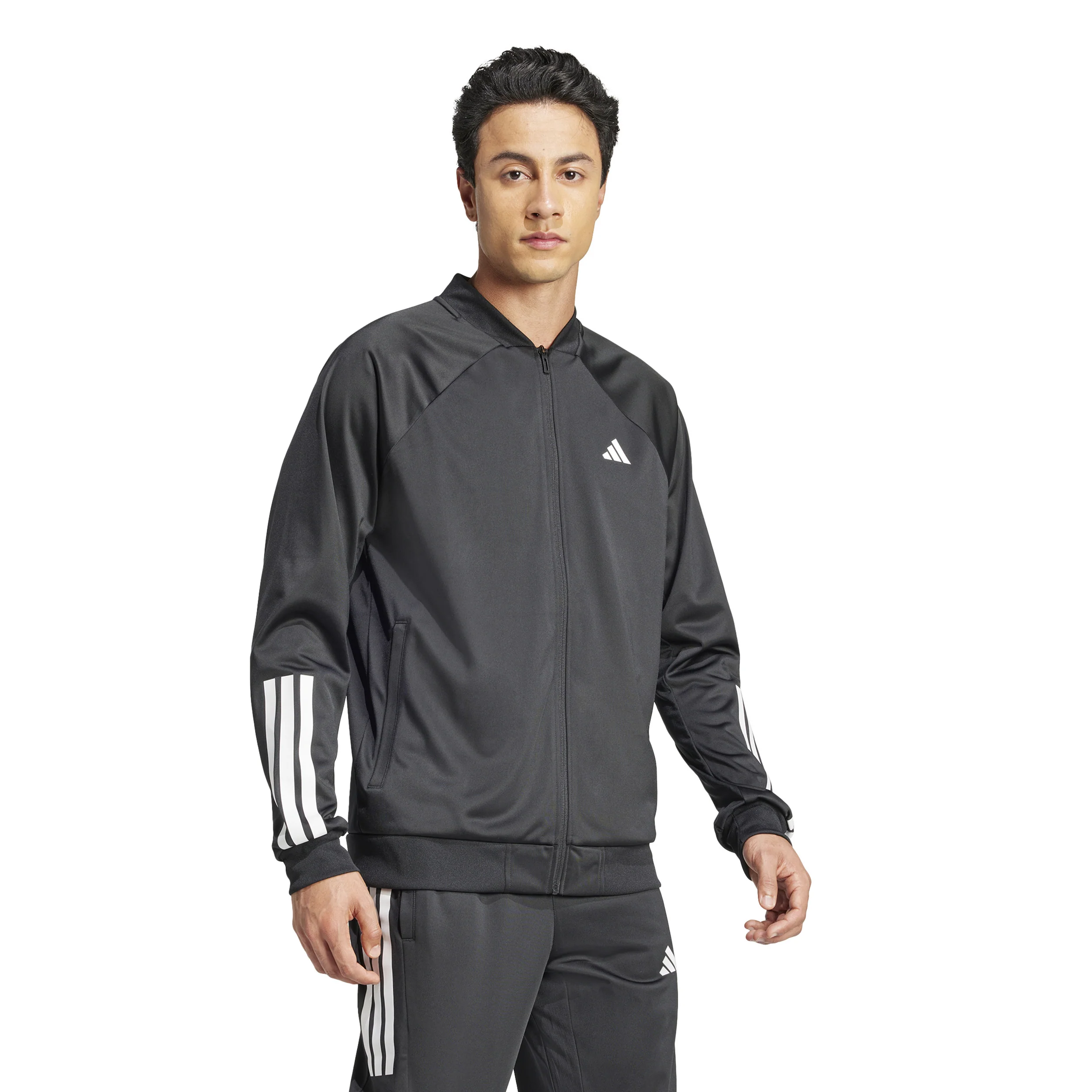 3Stripes Knit Träningsjacka Herrar - svart, vit - Image 4