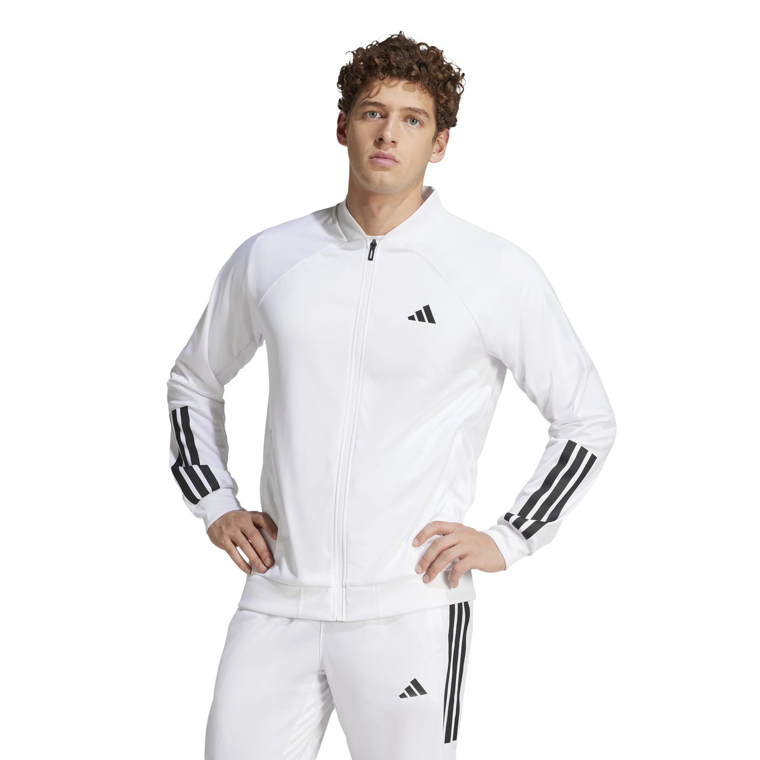 3Stripes Knit Träningsjacka Herrar - vit, svart - Image 2