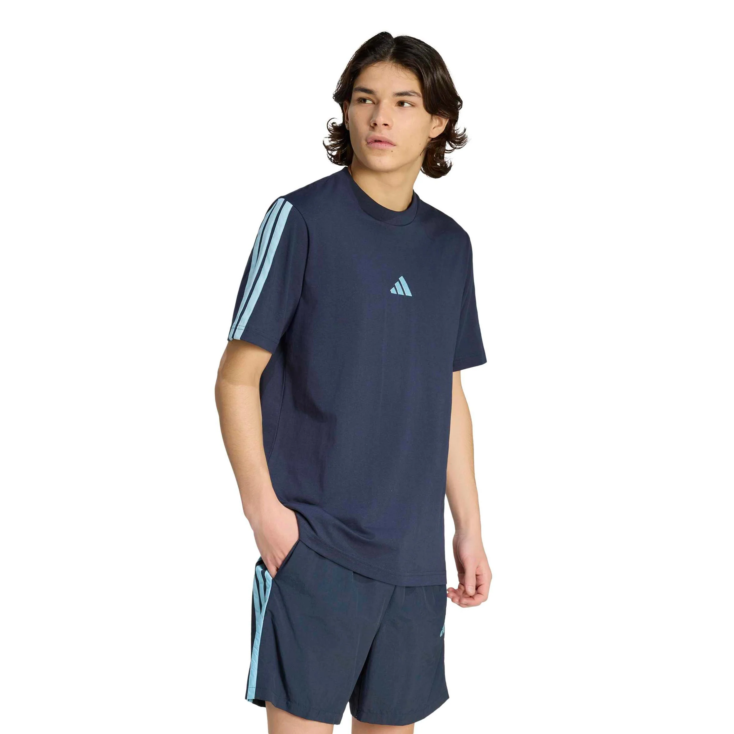 3Stripes T-shirt Herrar - mörkblå, ljusblå - Image 2