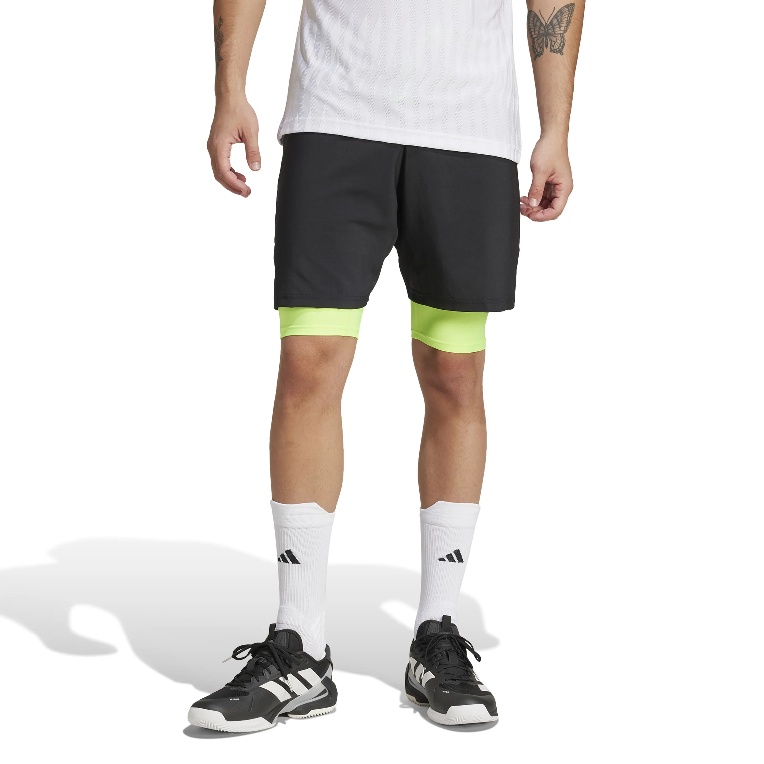 7in Club 2In1 Shorts Herrar-Svart,Neongrön - Image 2