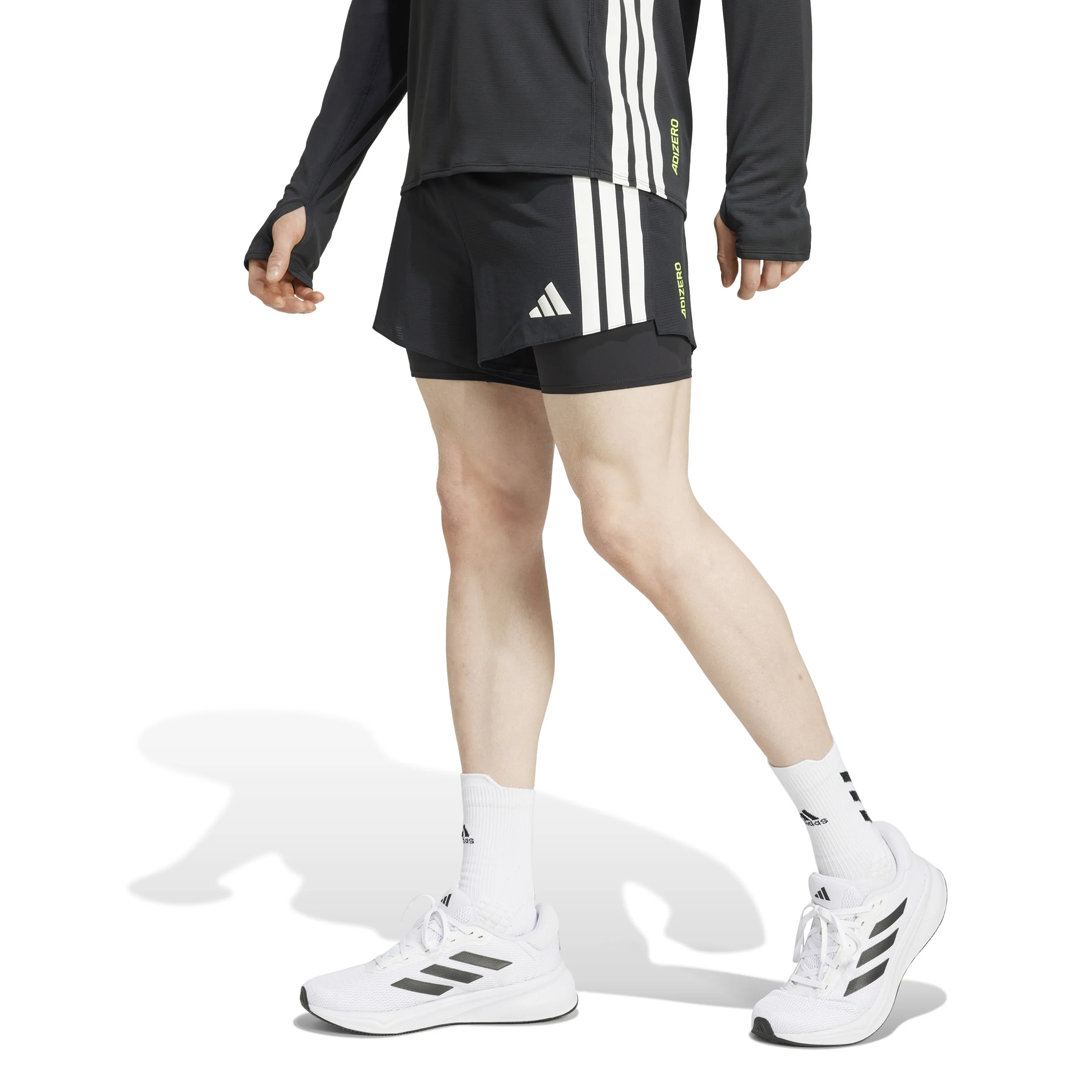 Adizero 2in1 Löparshorts Herrar - svart, vit - Image 2
