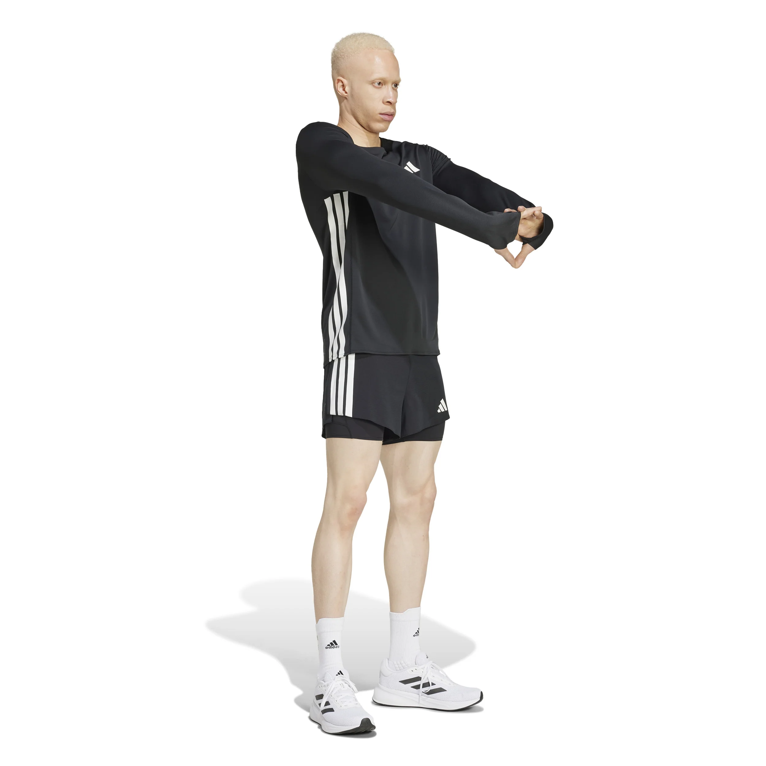 Adizero 2in1 Löparshorts Herrar - svart, vit - Image 4