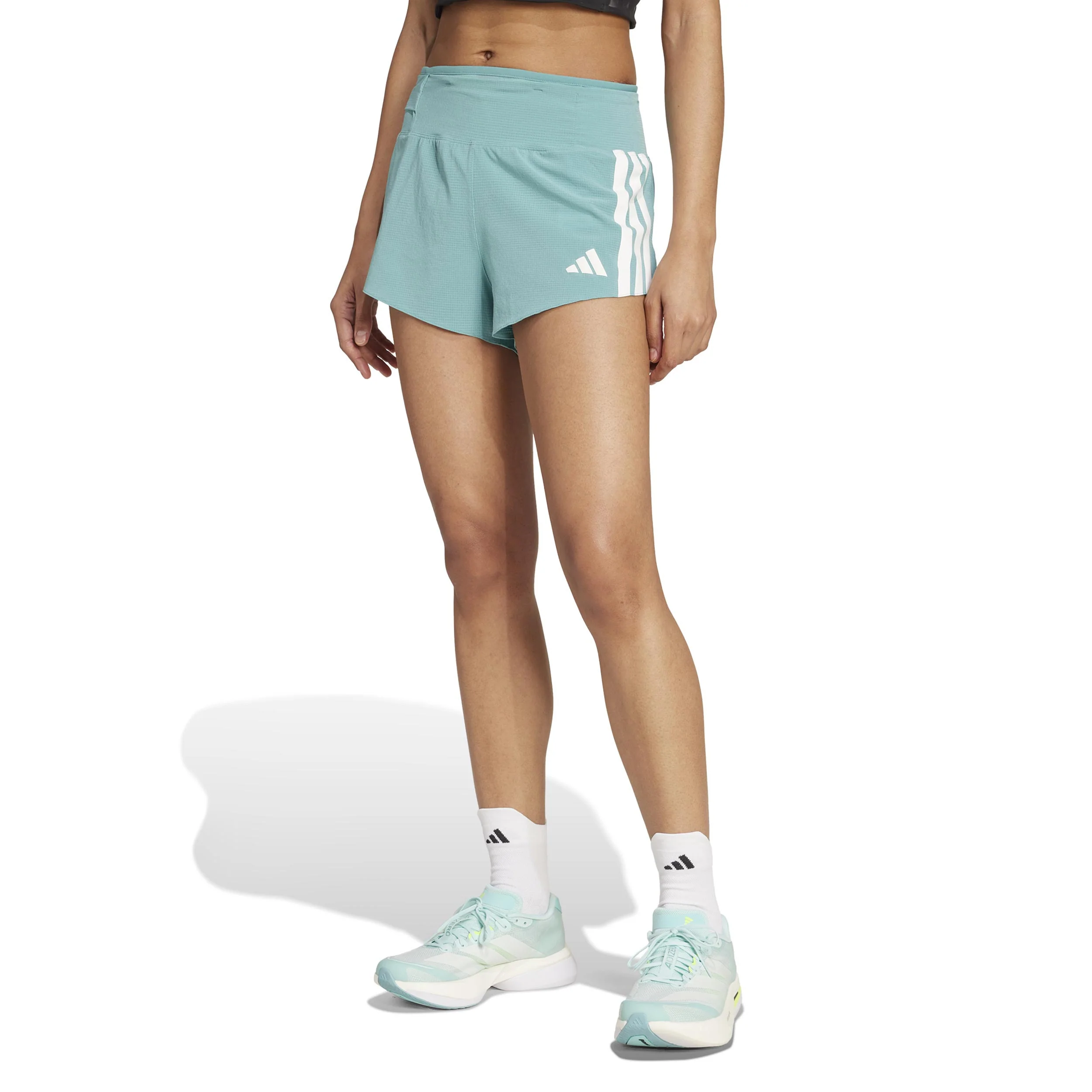 Adizero Gel 3in Löparshorts Damer-Turkos - Image 2
