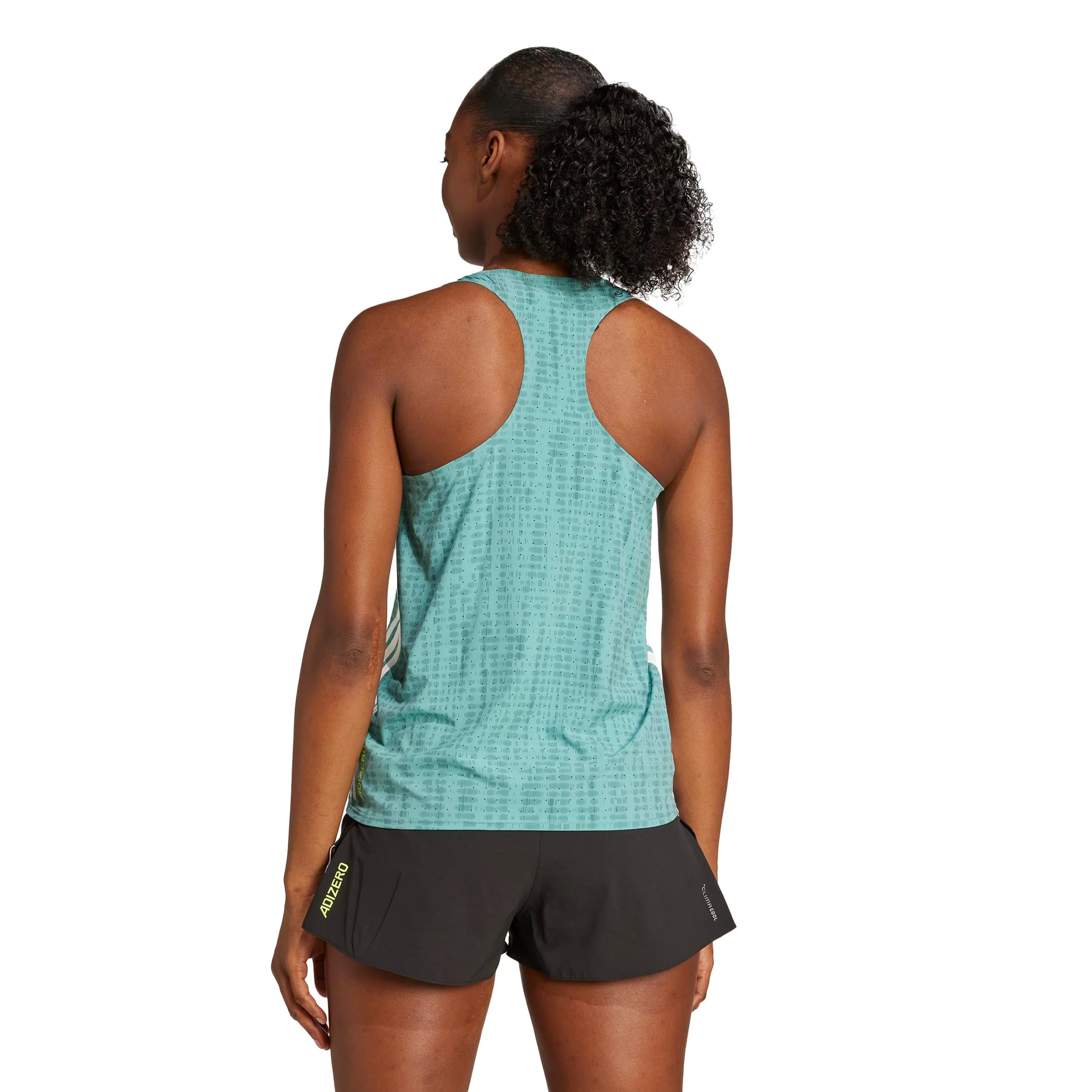Adizero Singlet Löpartröja Damer-Turkos,Mörkgrön - Image 3