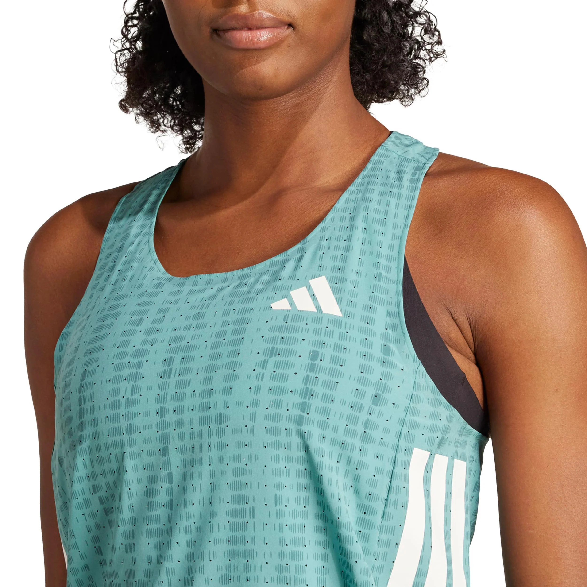 Adizero Singlet Löpartröja Damer-Turkos,Mörkgrön - Image 5