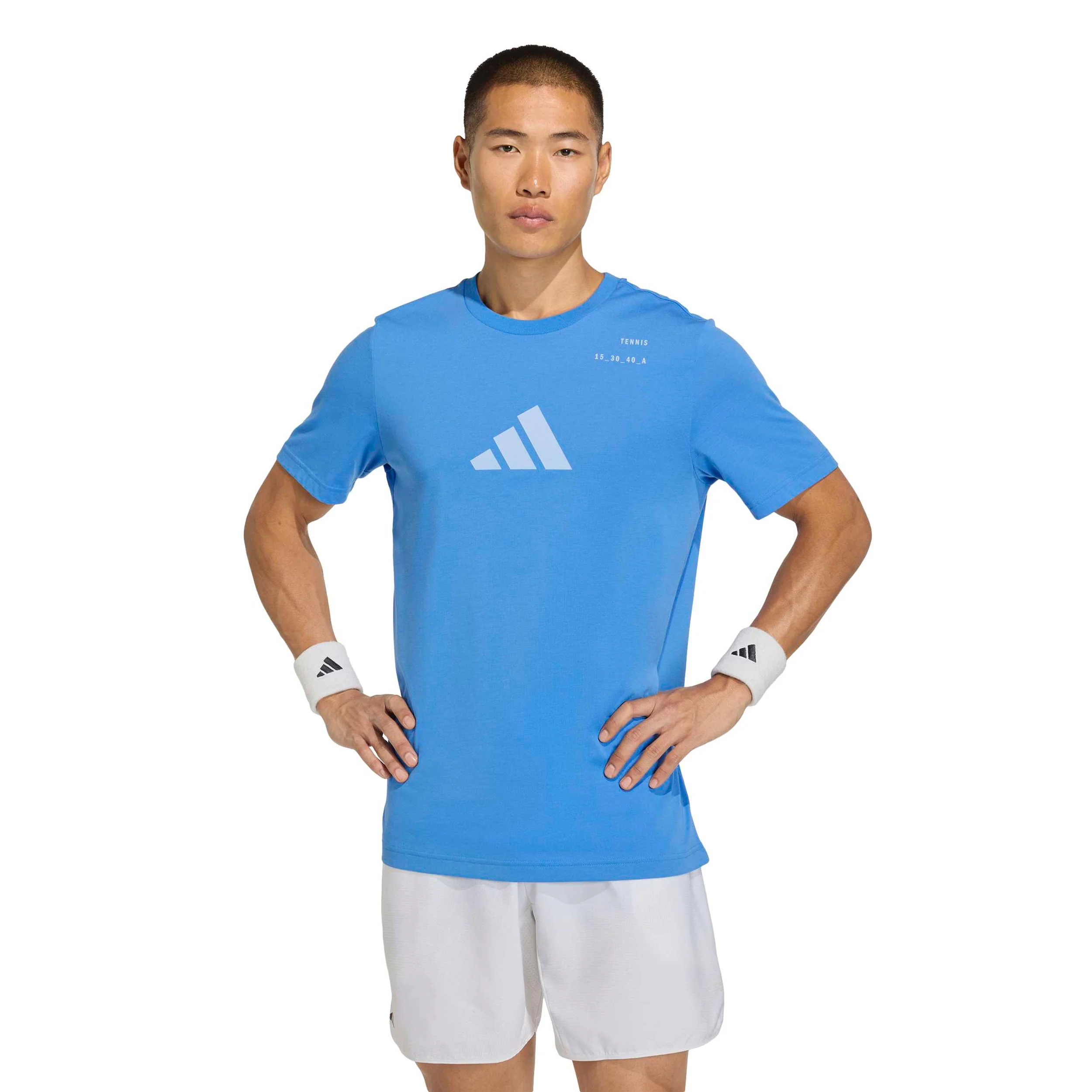 Category Graphic T-shirt Herrar - turkos, vit - Image 2