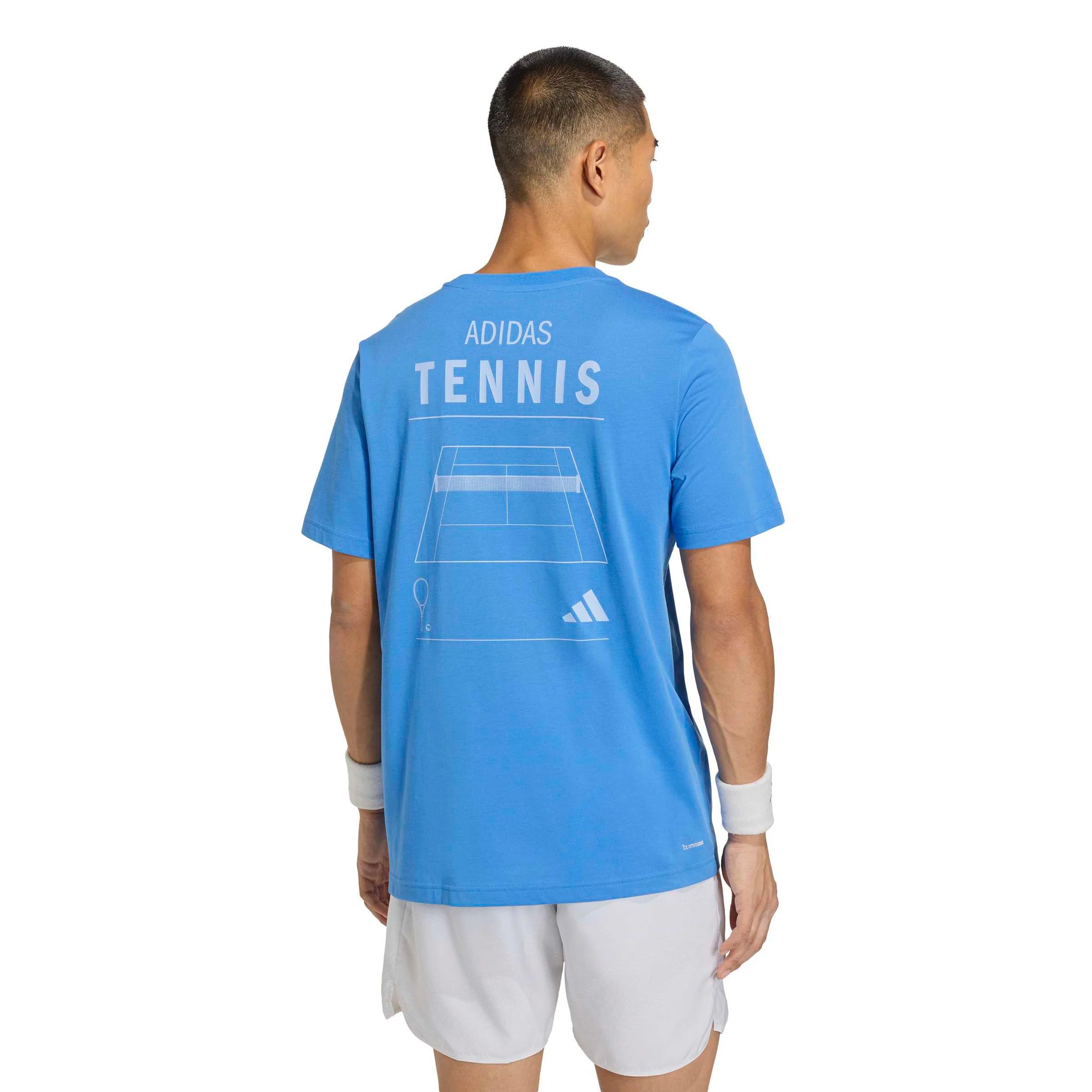 Category Graphic T-shirt Herrar - turkos, vit - Image 3