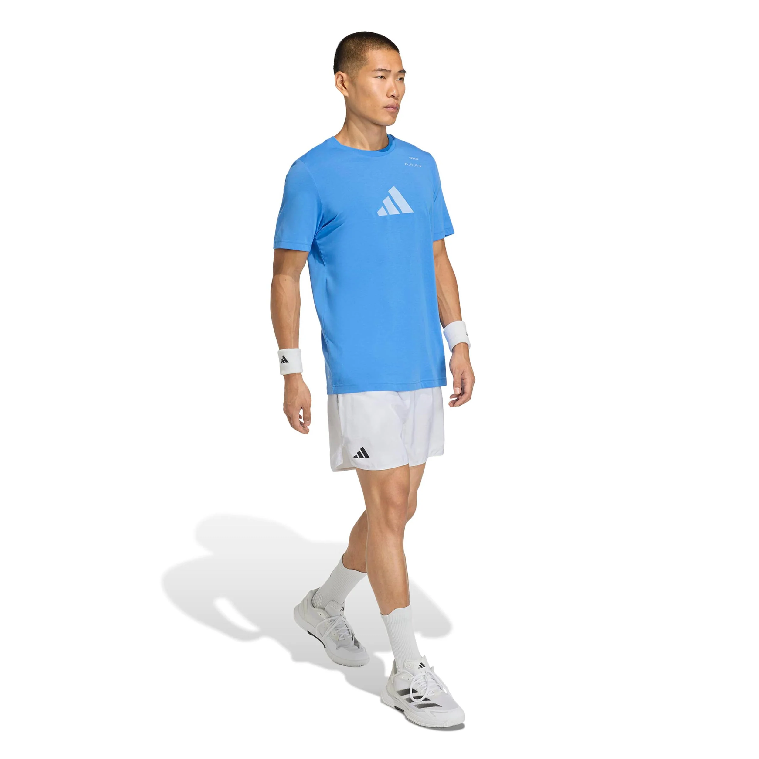 Category Graphic T-shirt Herrar - turkos, vit - Image 4