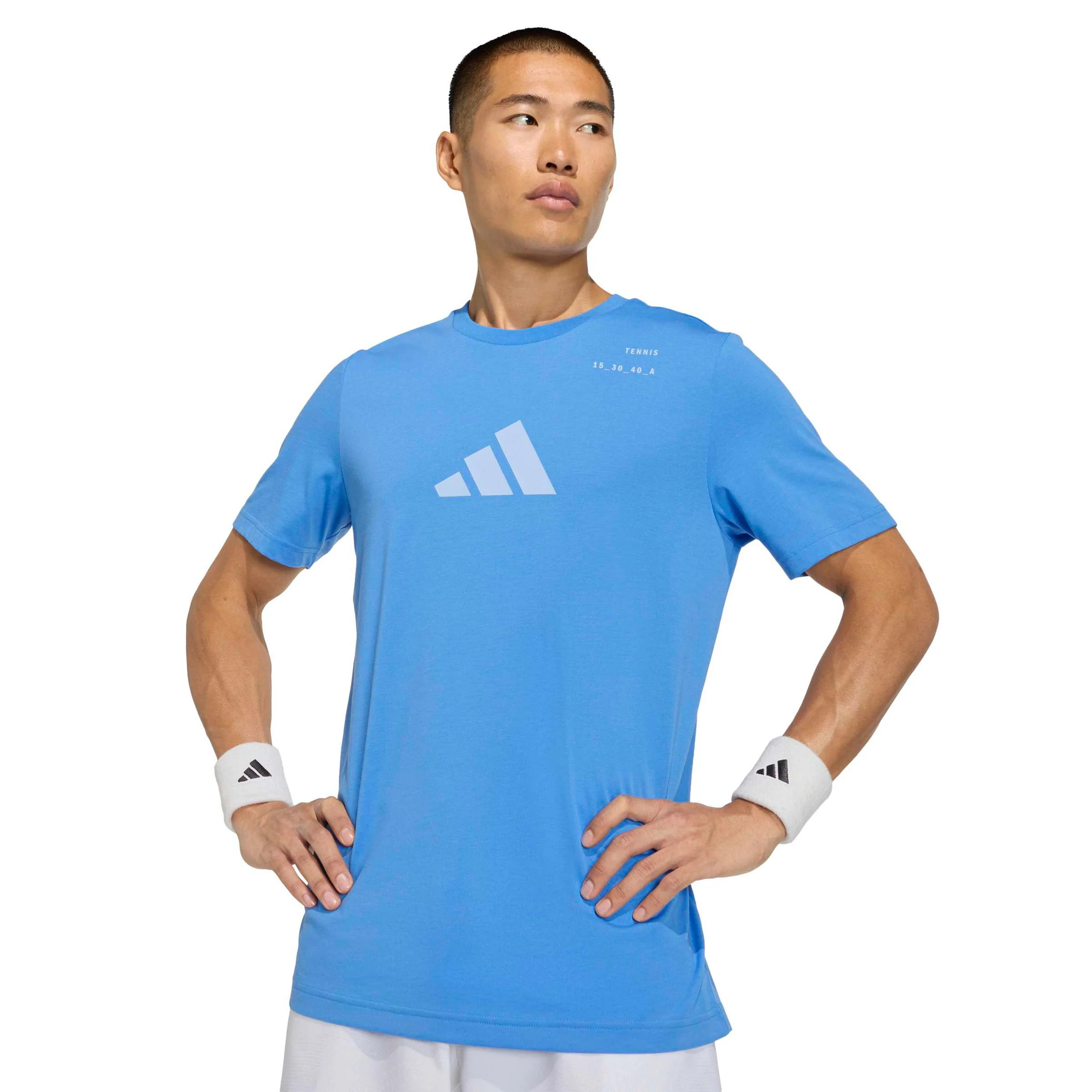 Category Graphic T-shirt Herrar - turkos, vit - Image 5