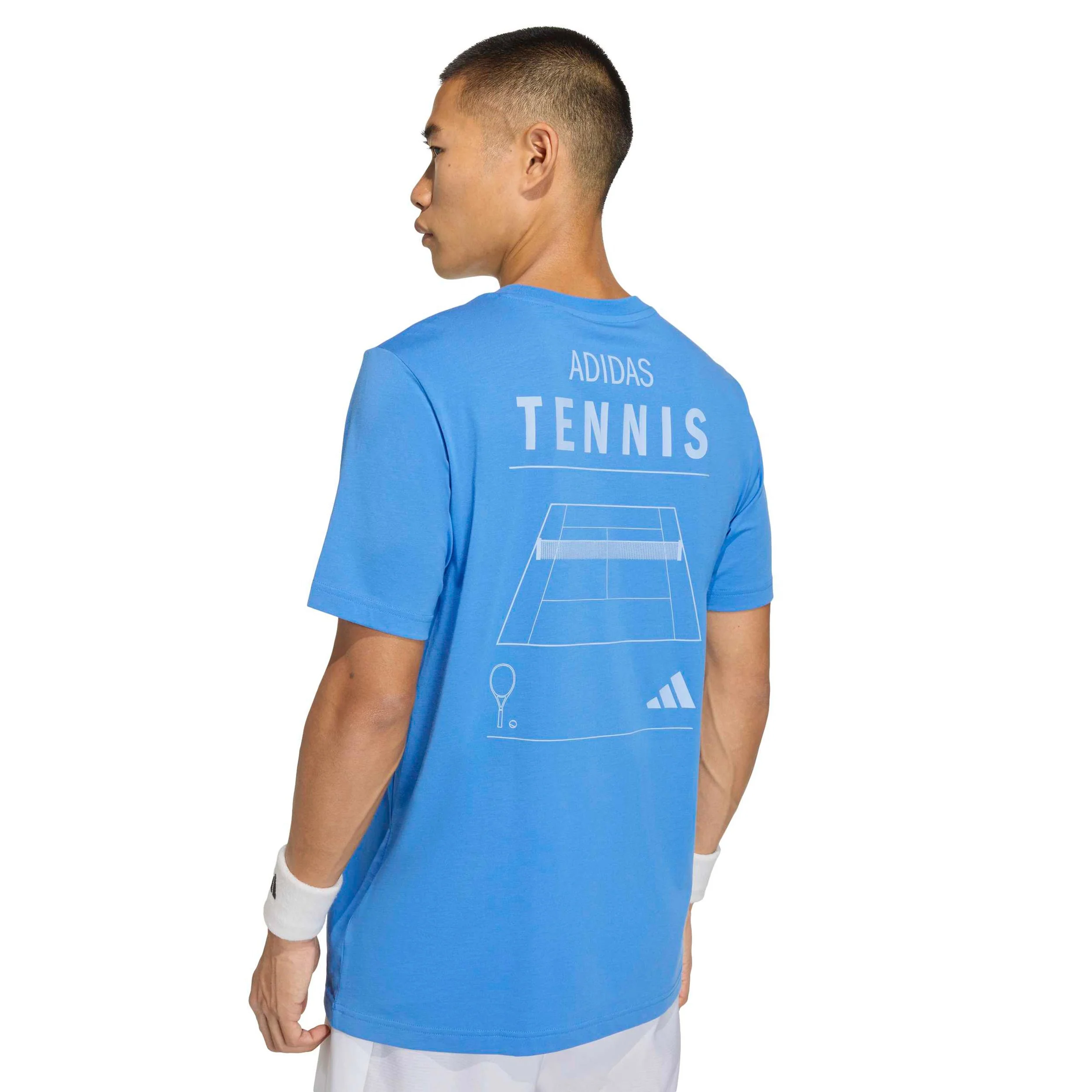 Category Graphic T-shirt Herrar - turkos, vit - Image 6