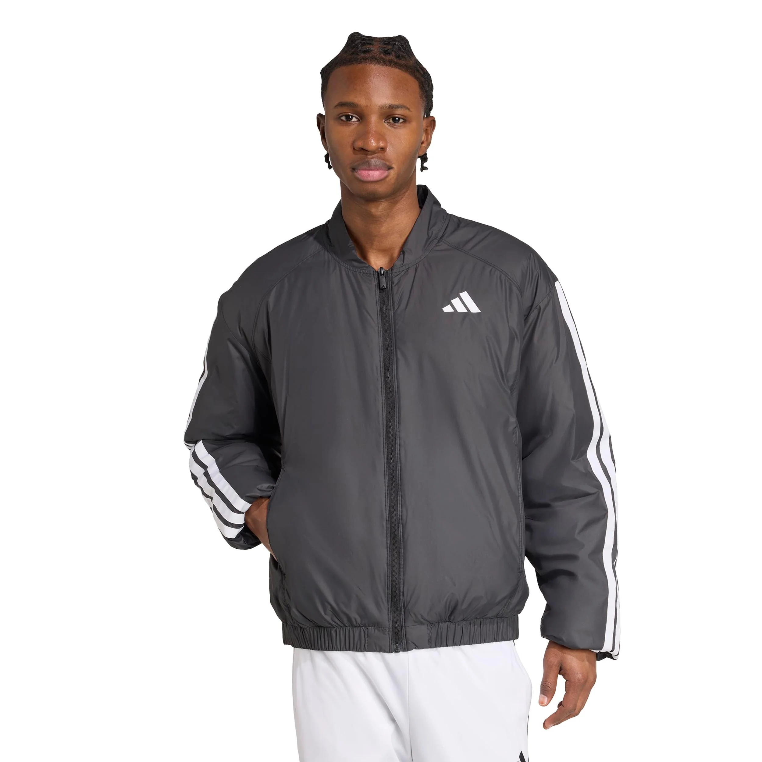 Essential 3Stripes Träningsjacka Herrar-Svart - Image 2