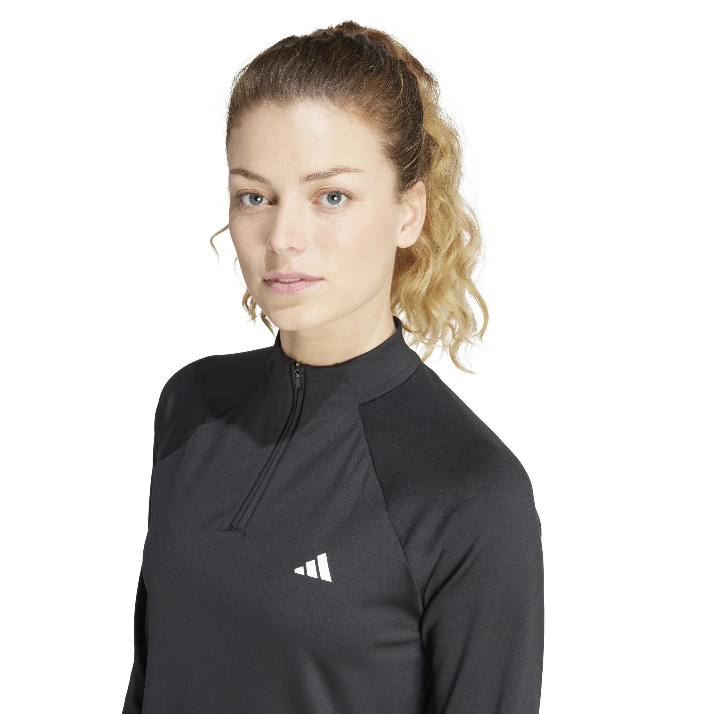 Essentials 1/4 Zip Långärmat Damer-Svart - Image 5