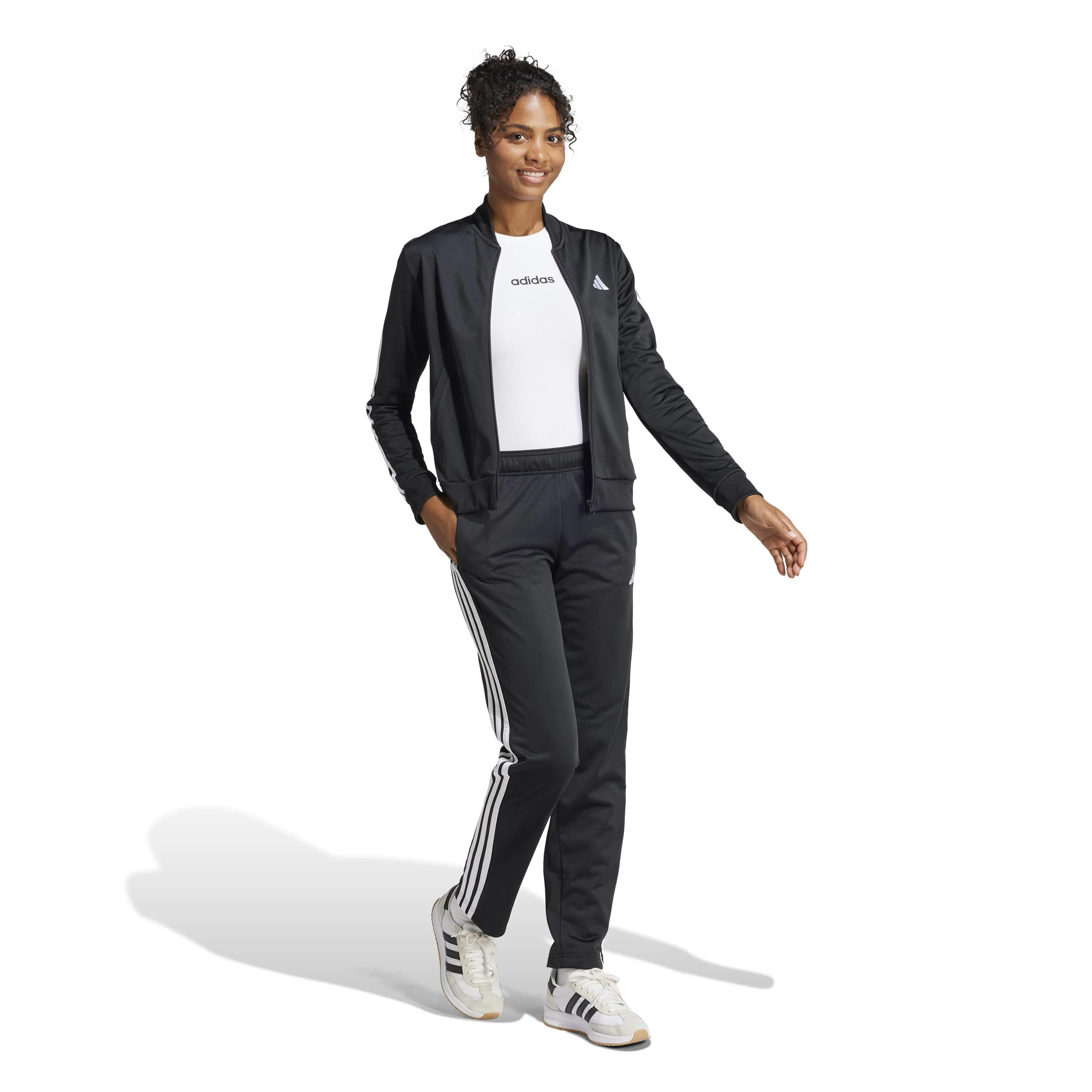 Essentials 3Stripes Dayready Träningsoverall Damer - svart - Image 6