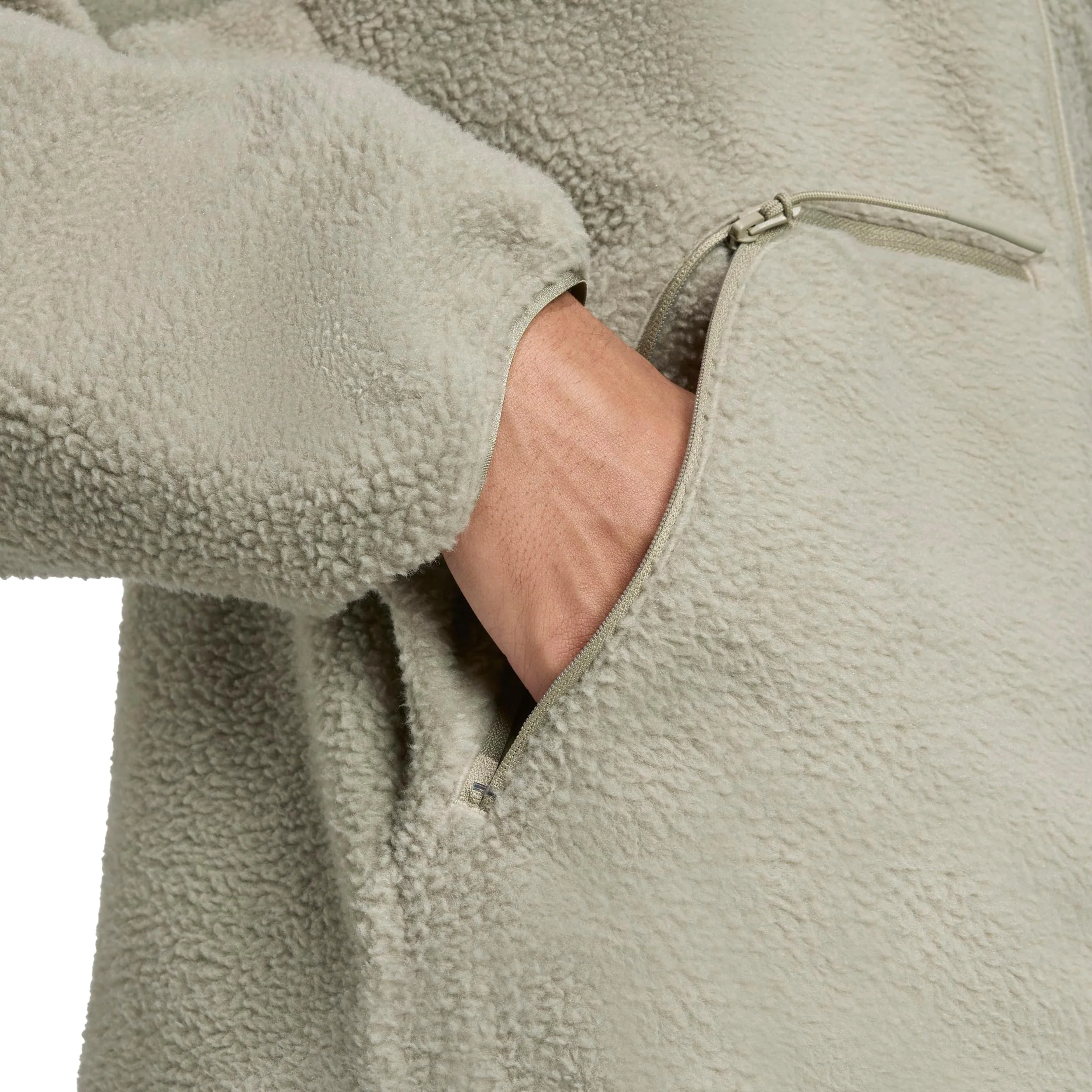 Fleece Full-Zip Träningsjacka Herrar-beige - Image 5