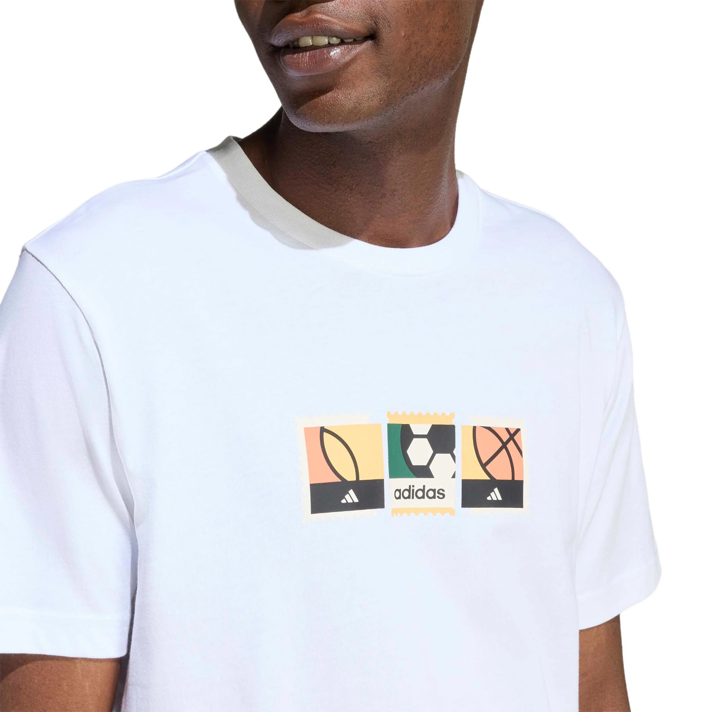 MOS Stamps Graphic T-shirt Herrar - vit, flerfärgad - Image 5