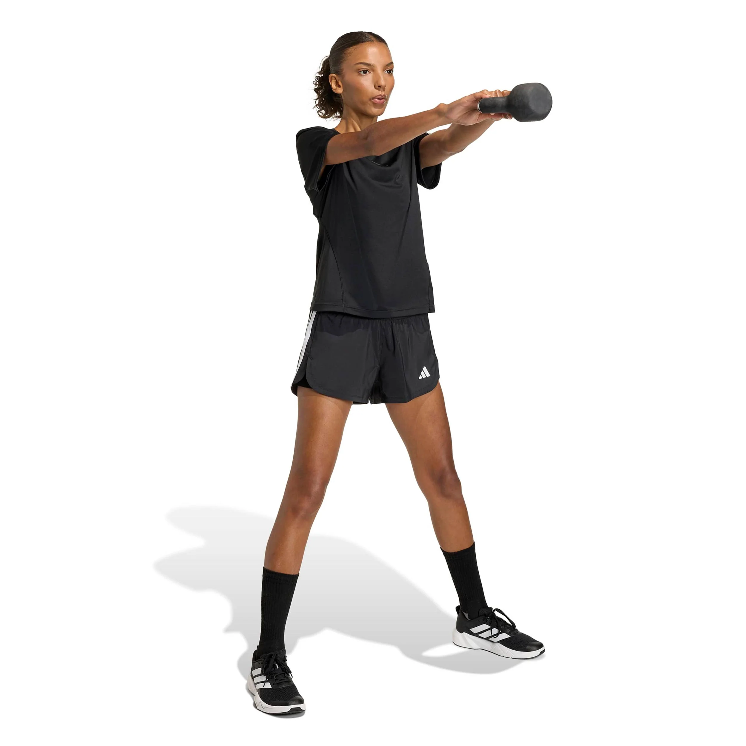 Pacer 2In1 Shorts Damer - svart, vit - Image 4