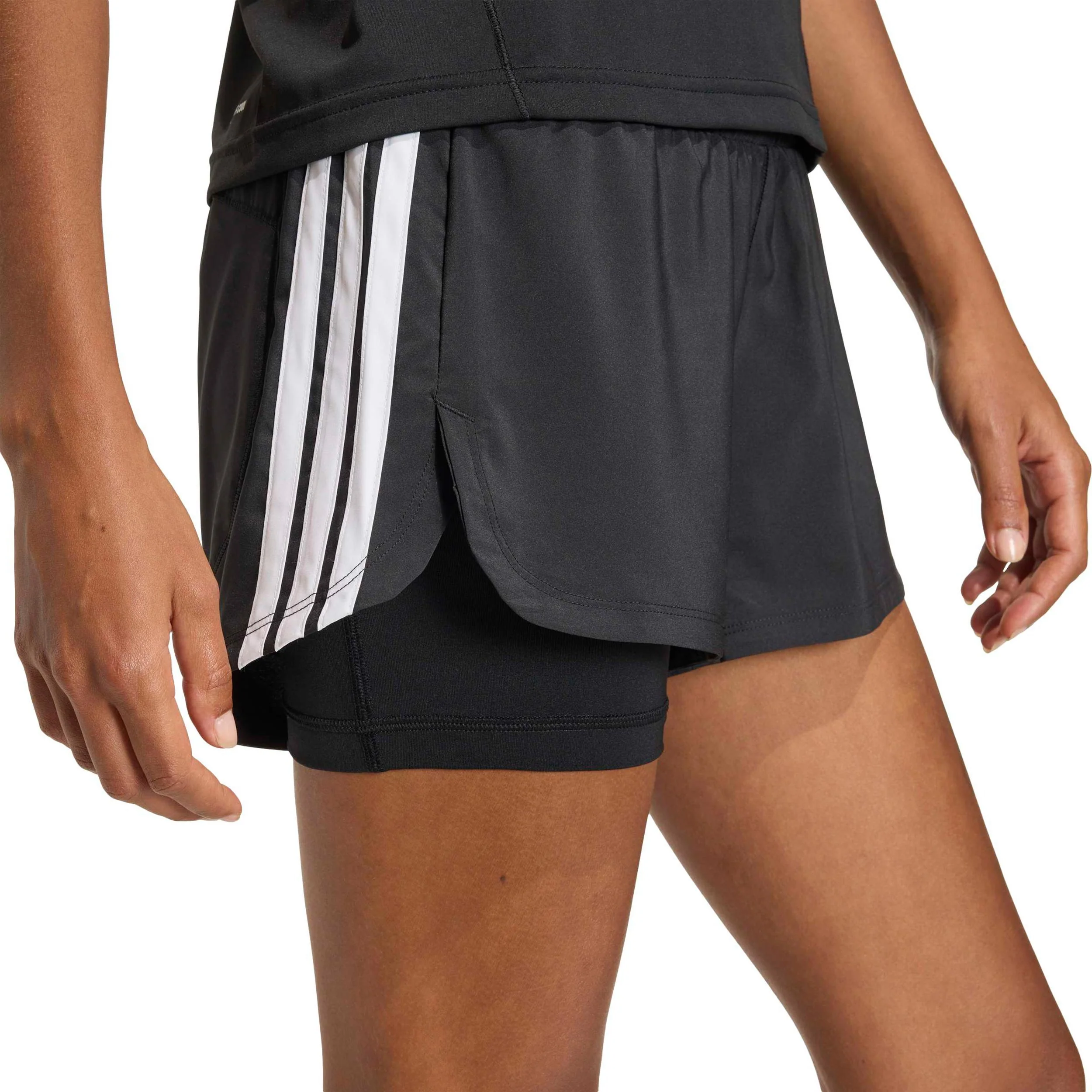 Pacer 2In1 Shorts Damer - svart, vit - Image 7