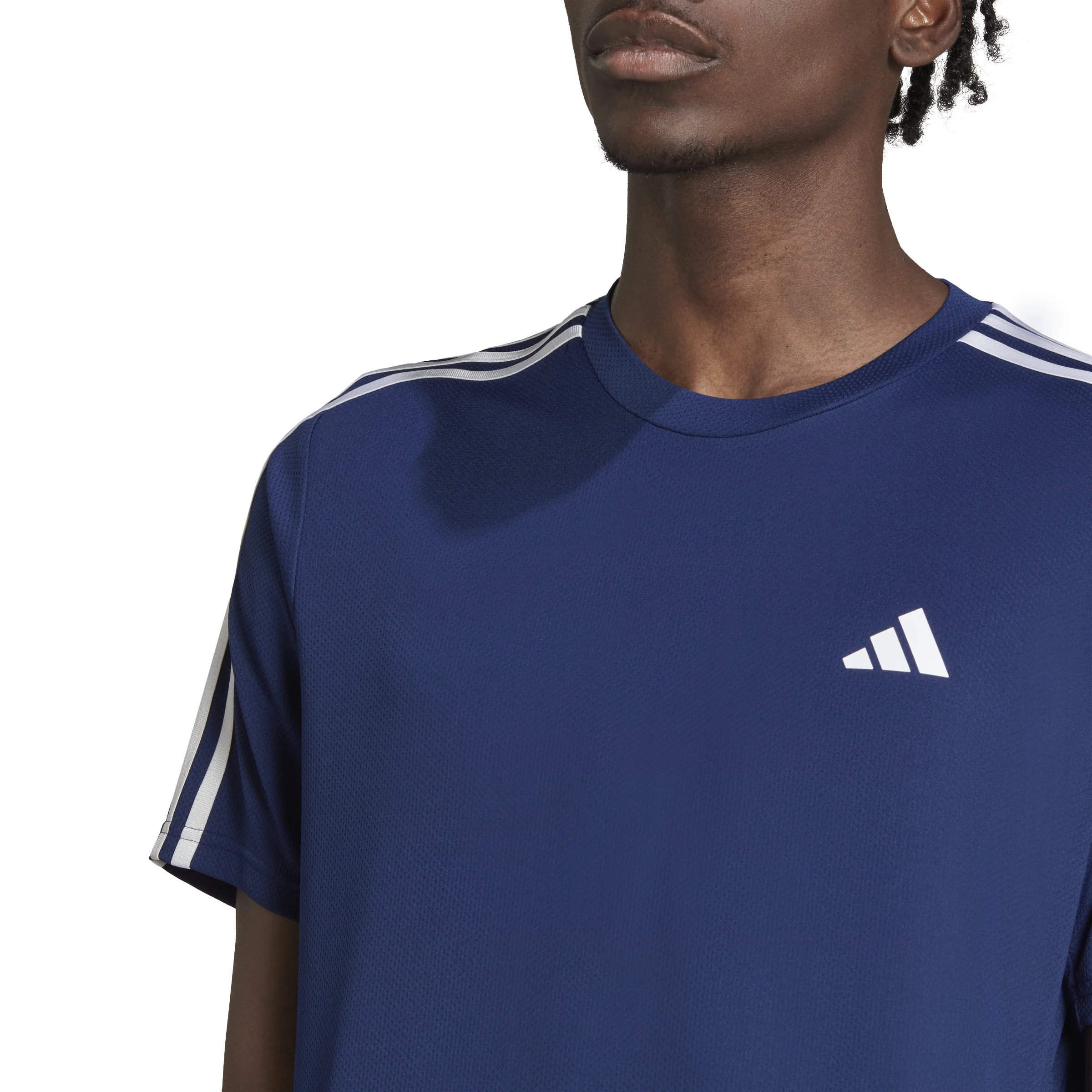 Training Essential Base 3 Stripes T-shirt Herrar-Mörkblå,Vit - Image 5