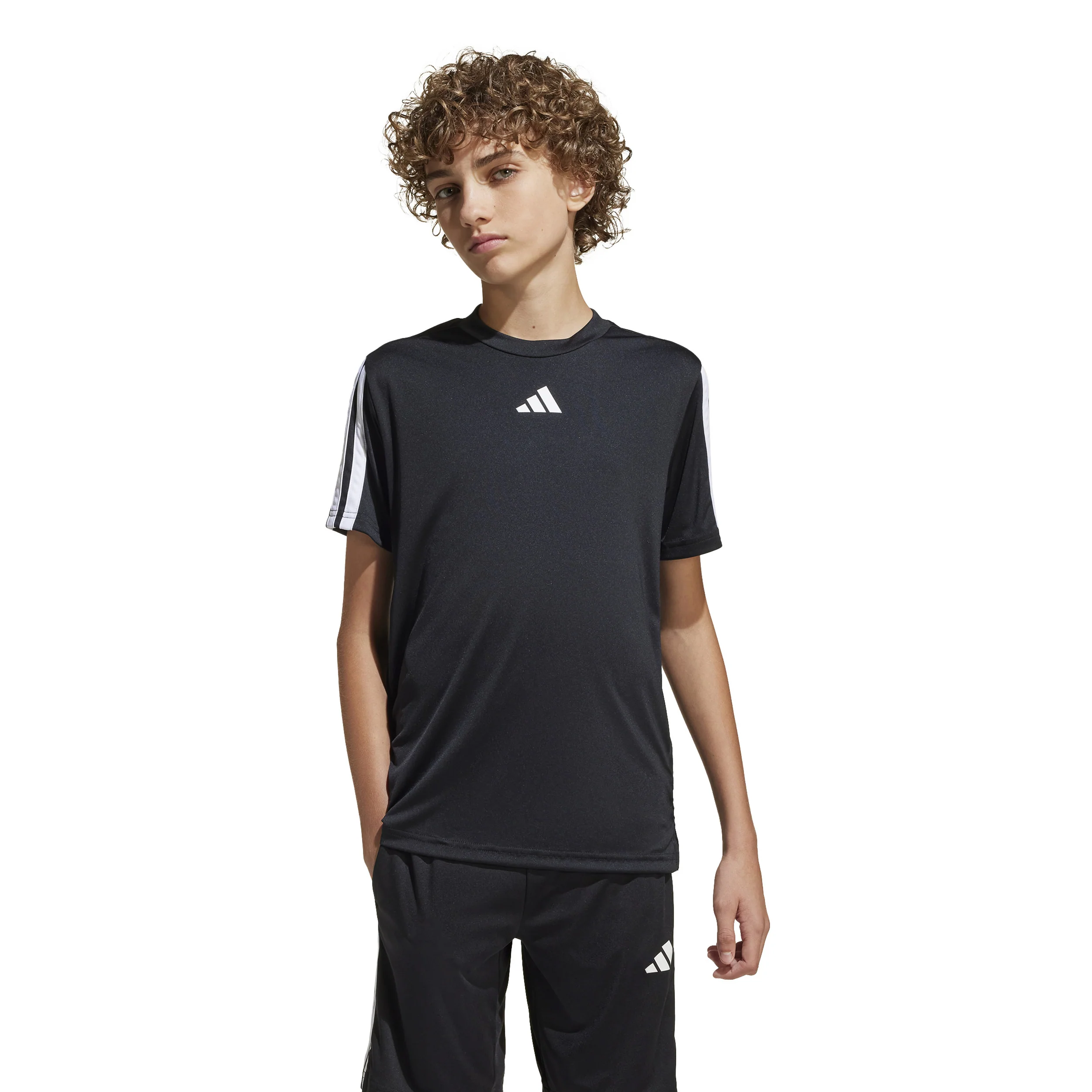 Training Essentials 3 Stripes T-shirt Barn-Svart,Vit - Image 2