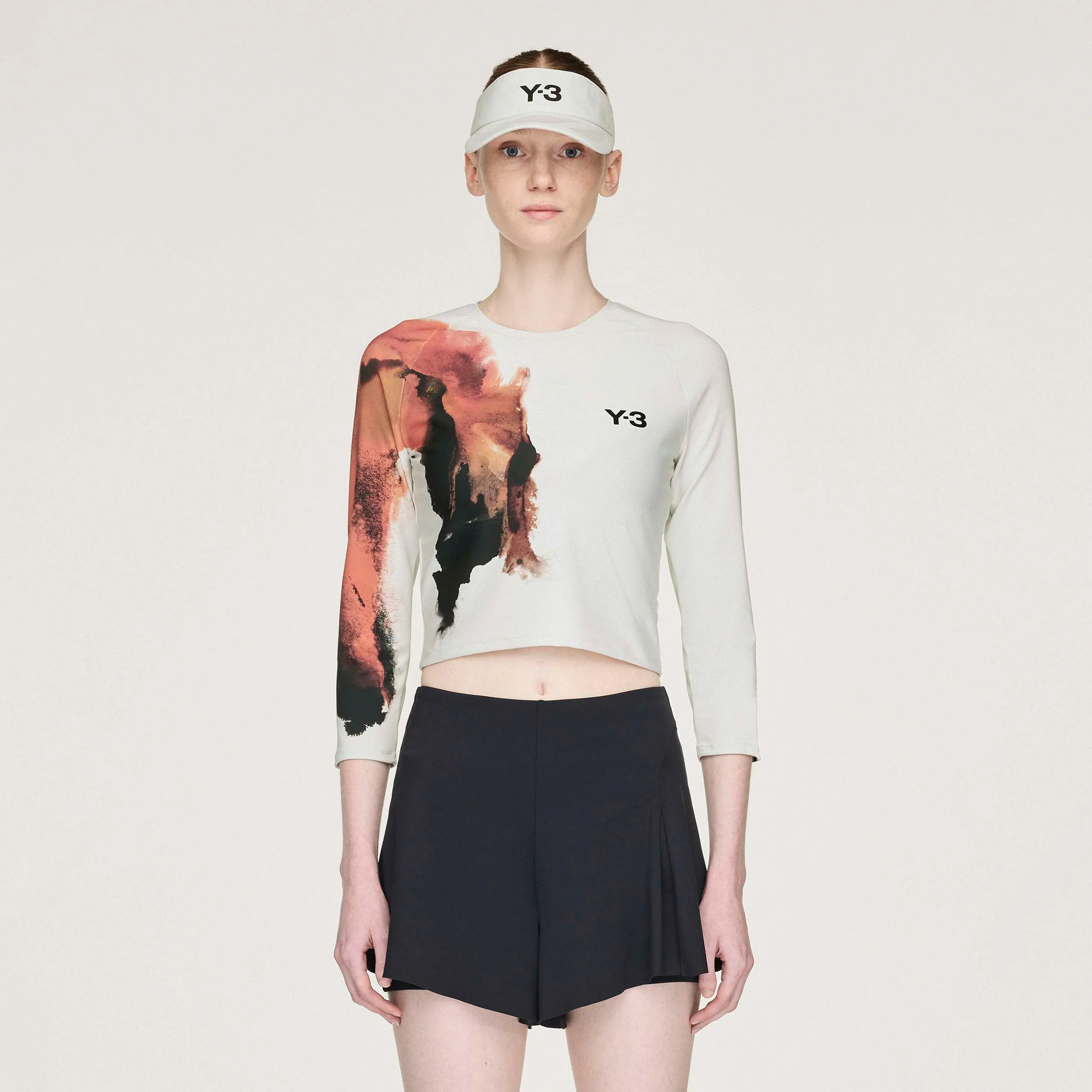 Y-3 Crop Linne Damer - grå, flerfärgad