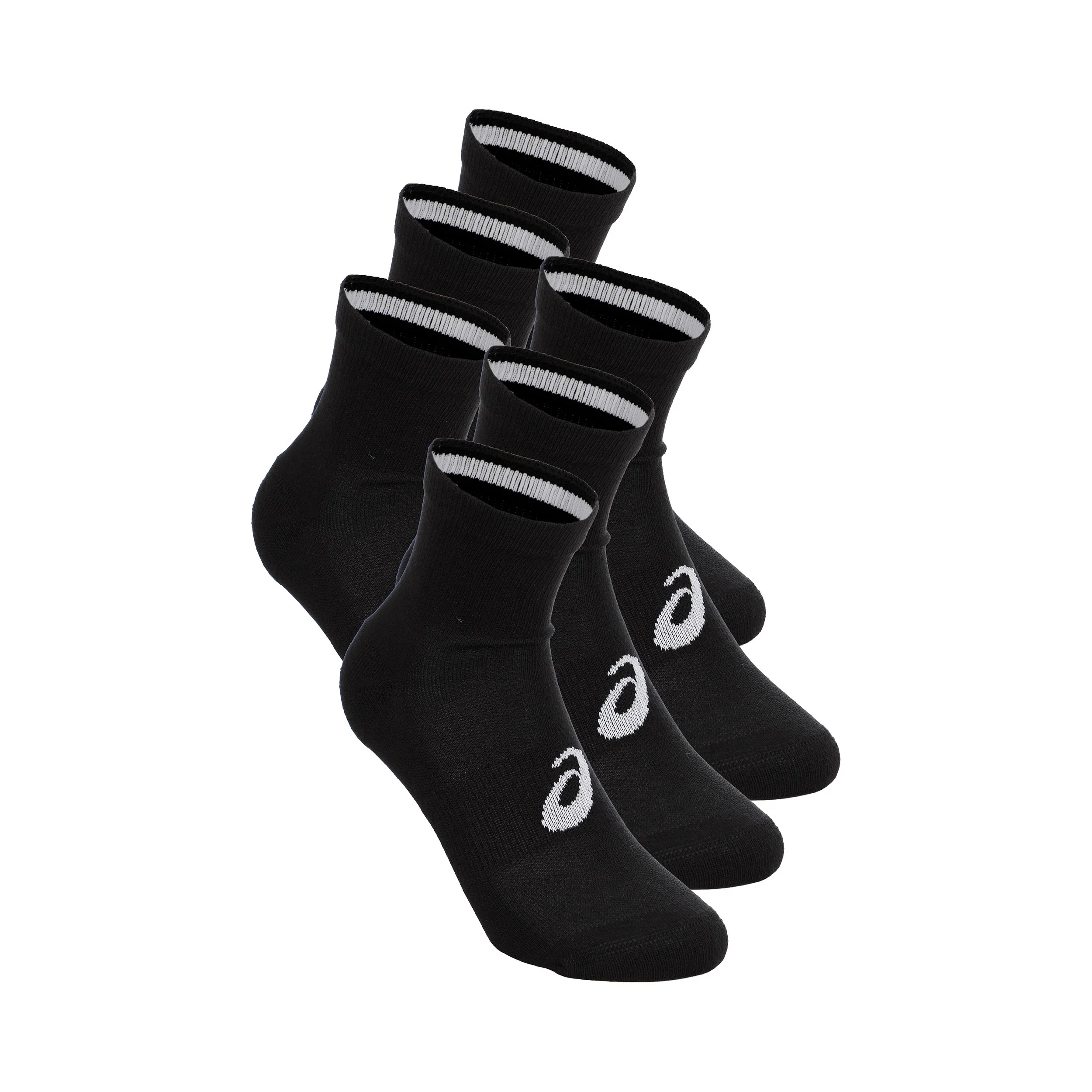 6PPK Quarter Löparsockor Unisex-svart