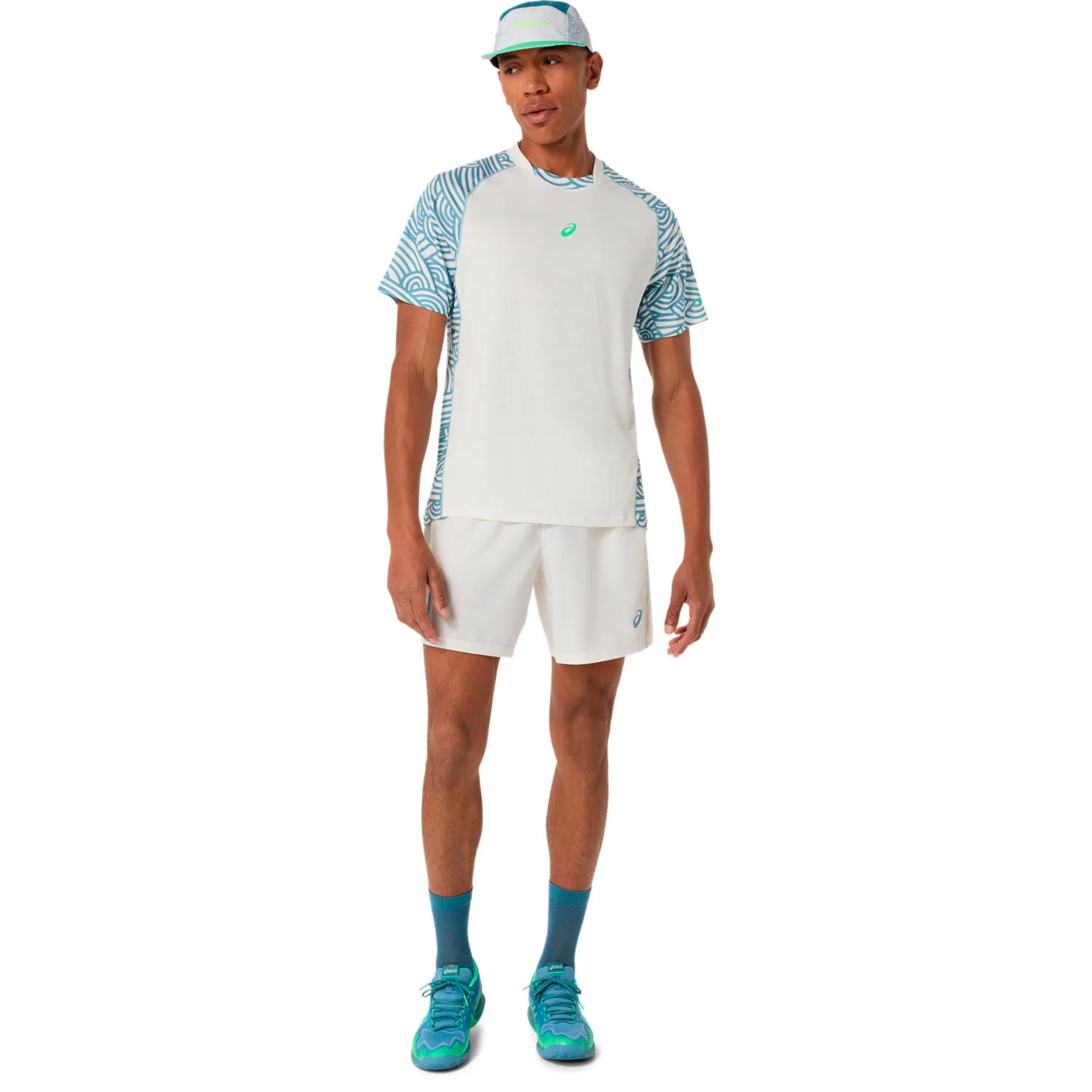 Court T-shirt Herrar - creme, blågrå - Image 7
