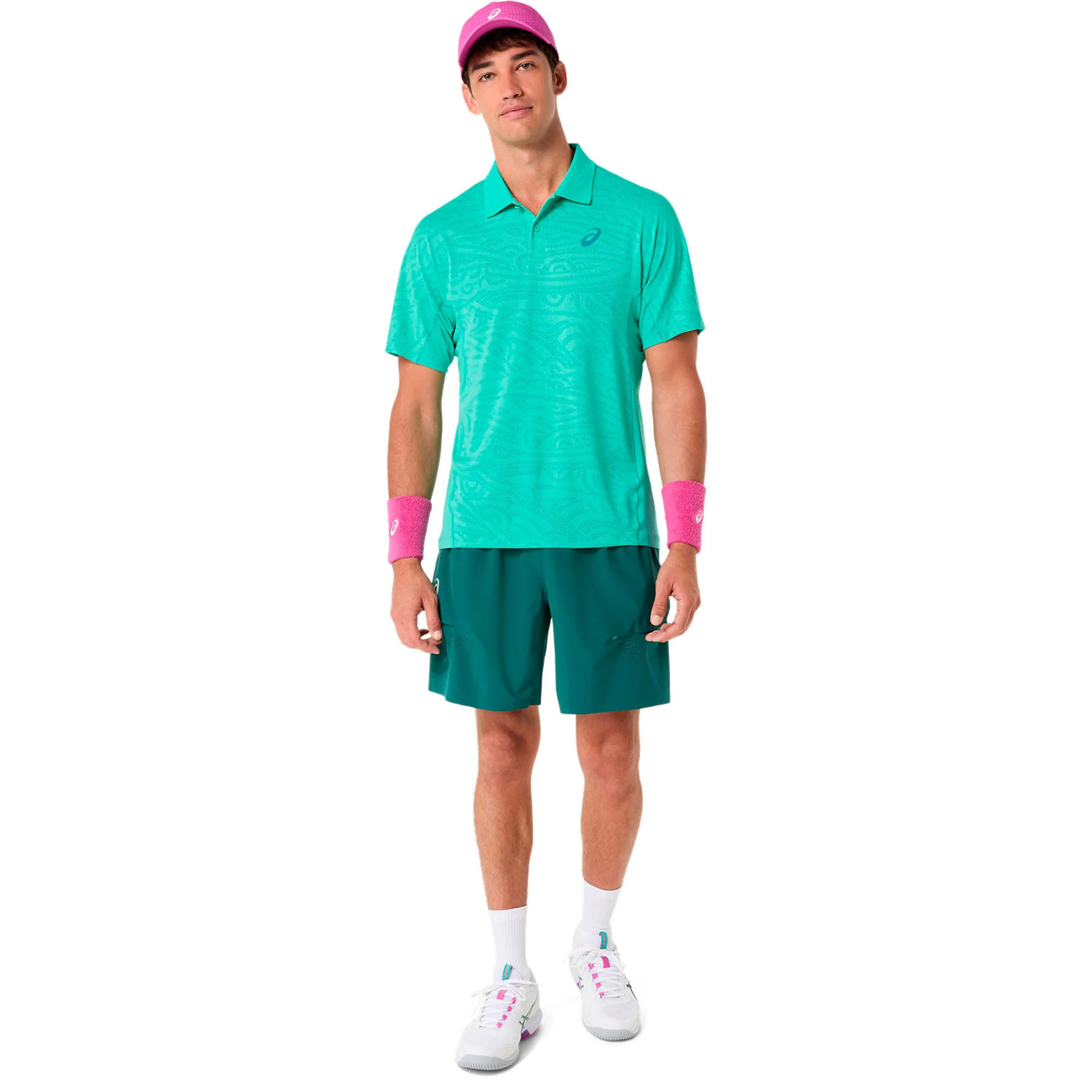 Match Jacquard Polo Herrar - grön - Image 6
