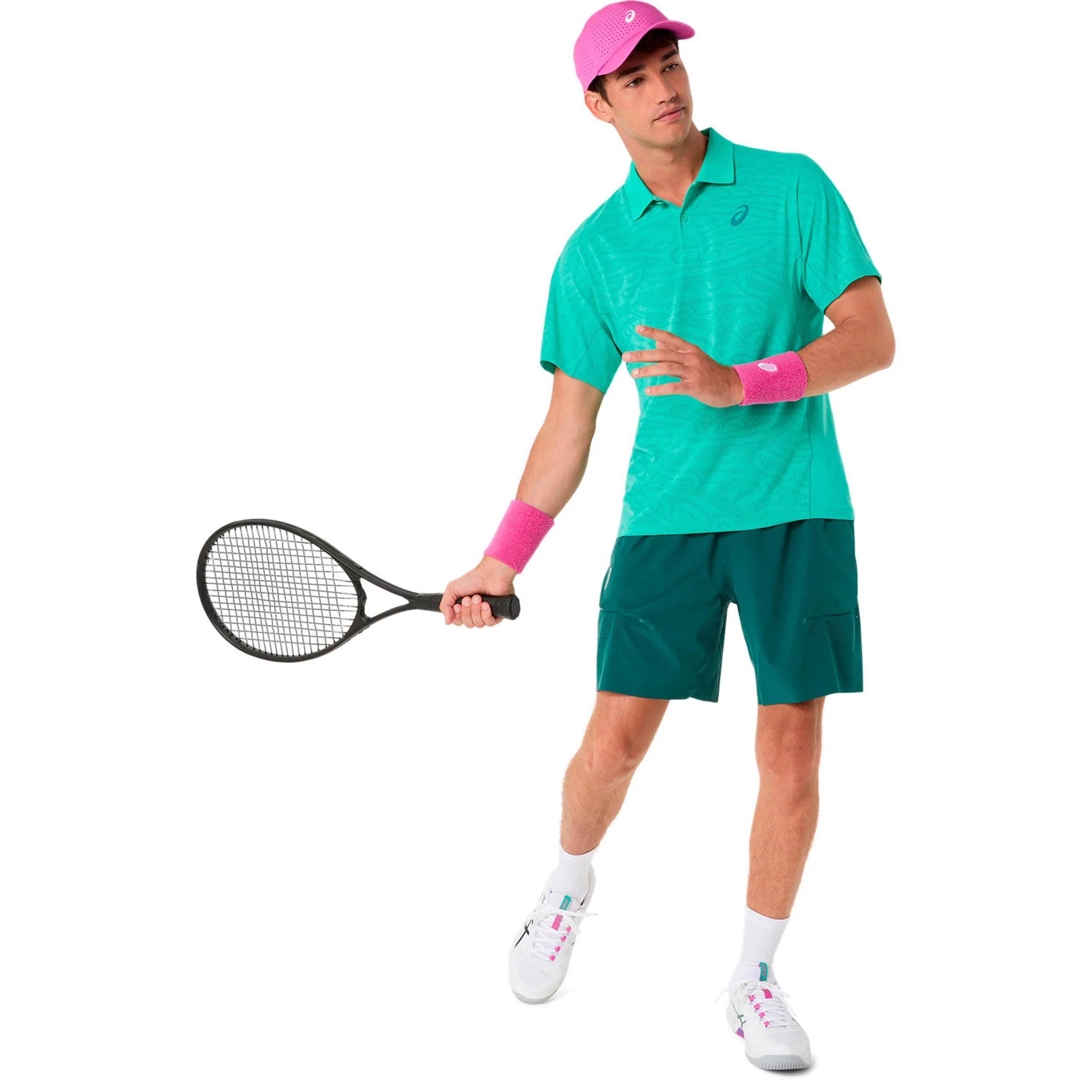Match Jacquard Polo Herrar - grön - Image 7