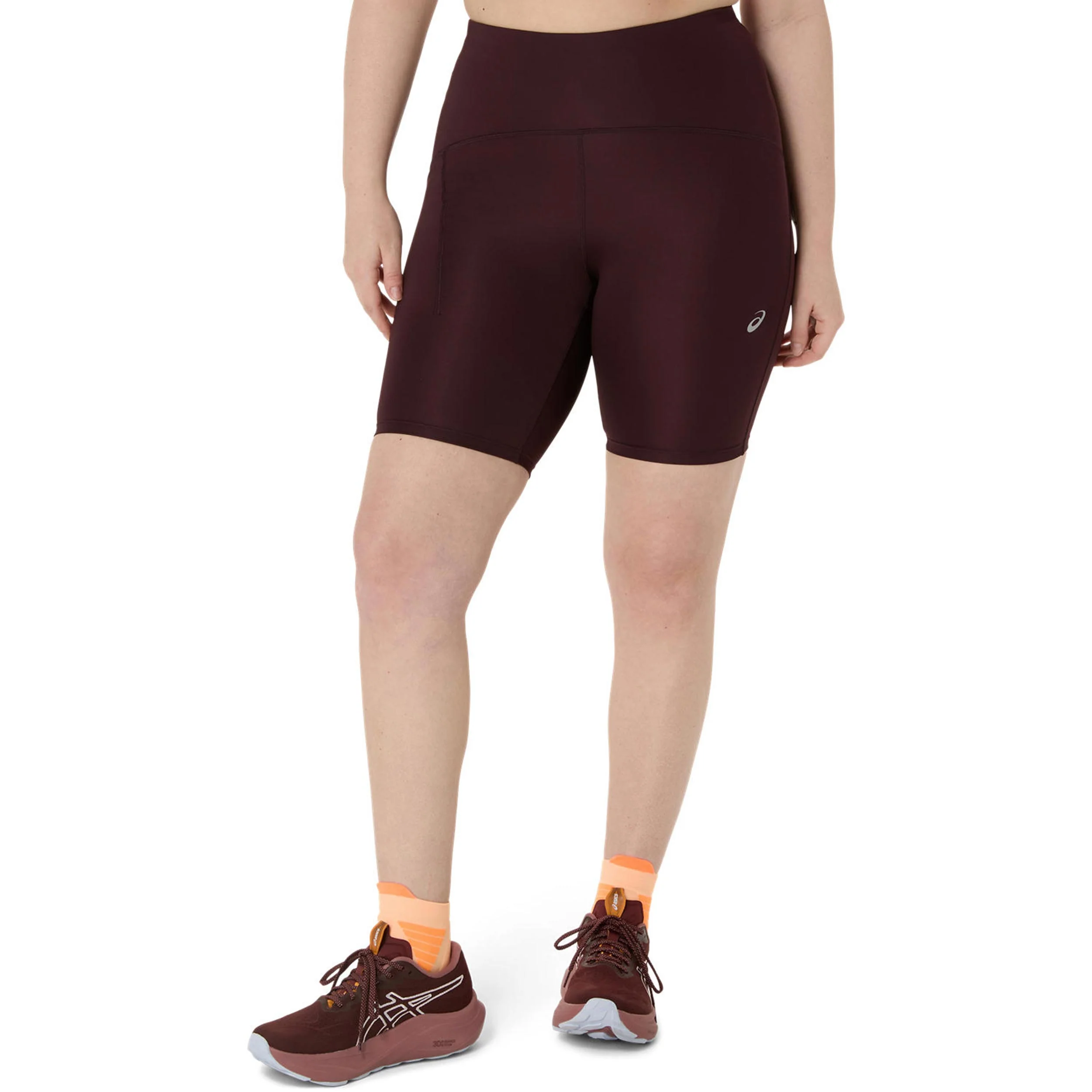 Road High Waist 8In  Löpartights Damer - mörkröd