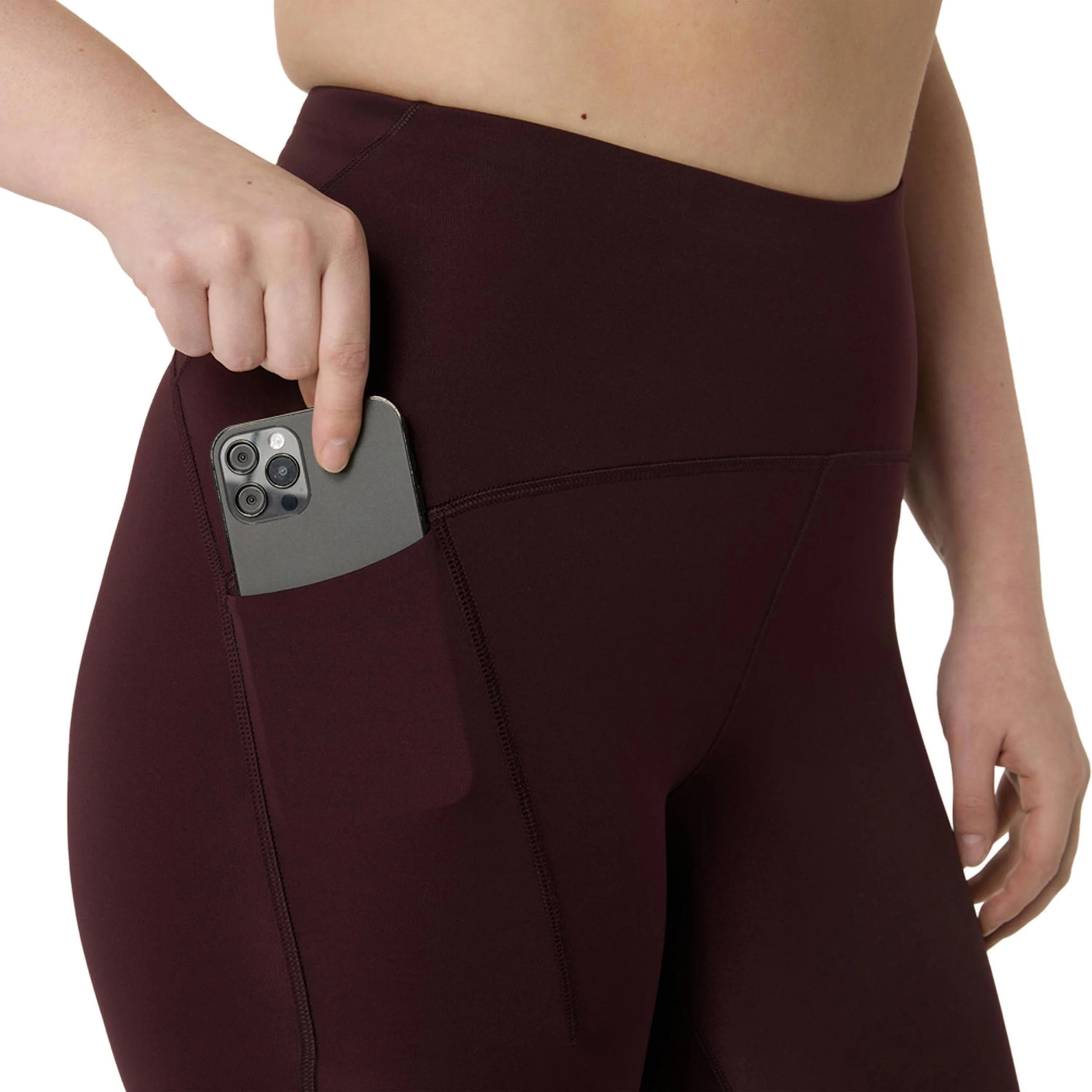 Road High Waist 8In  Löpartights Damer - mörkröd - Image 5