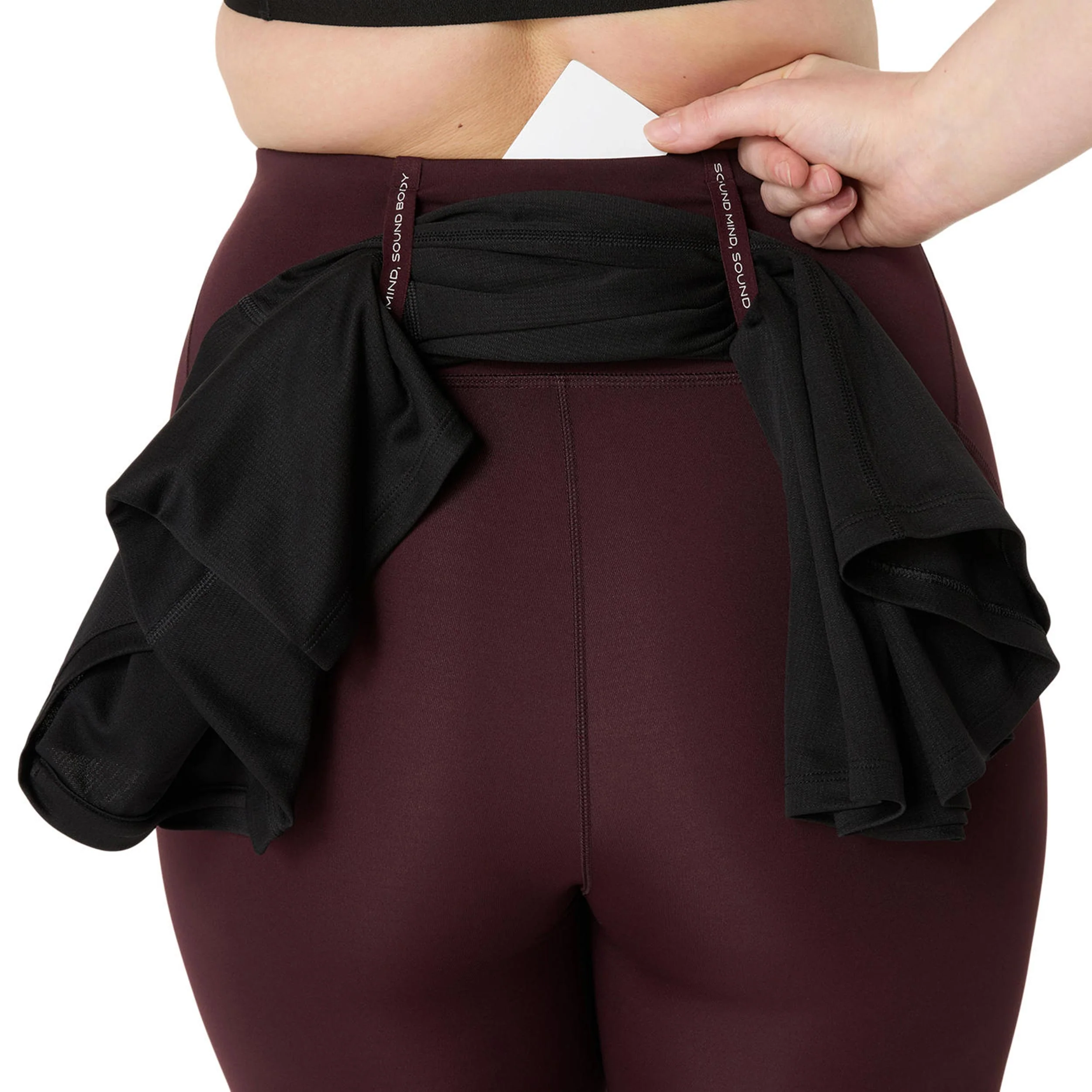 Road High Waist  Löpartights Damer - mörkröd - Image 7