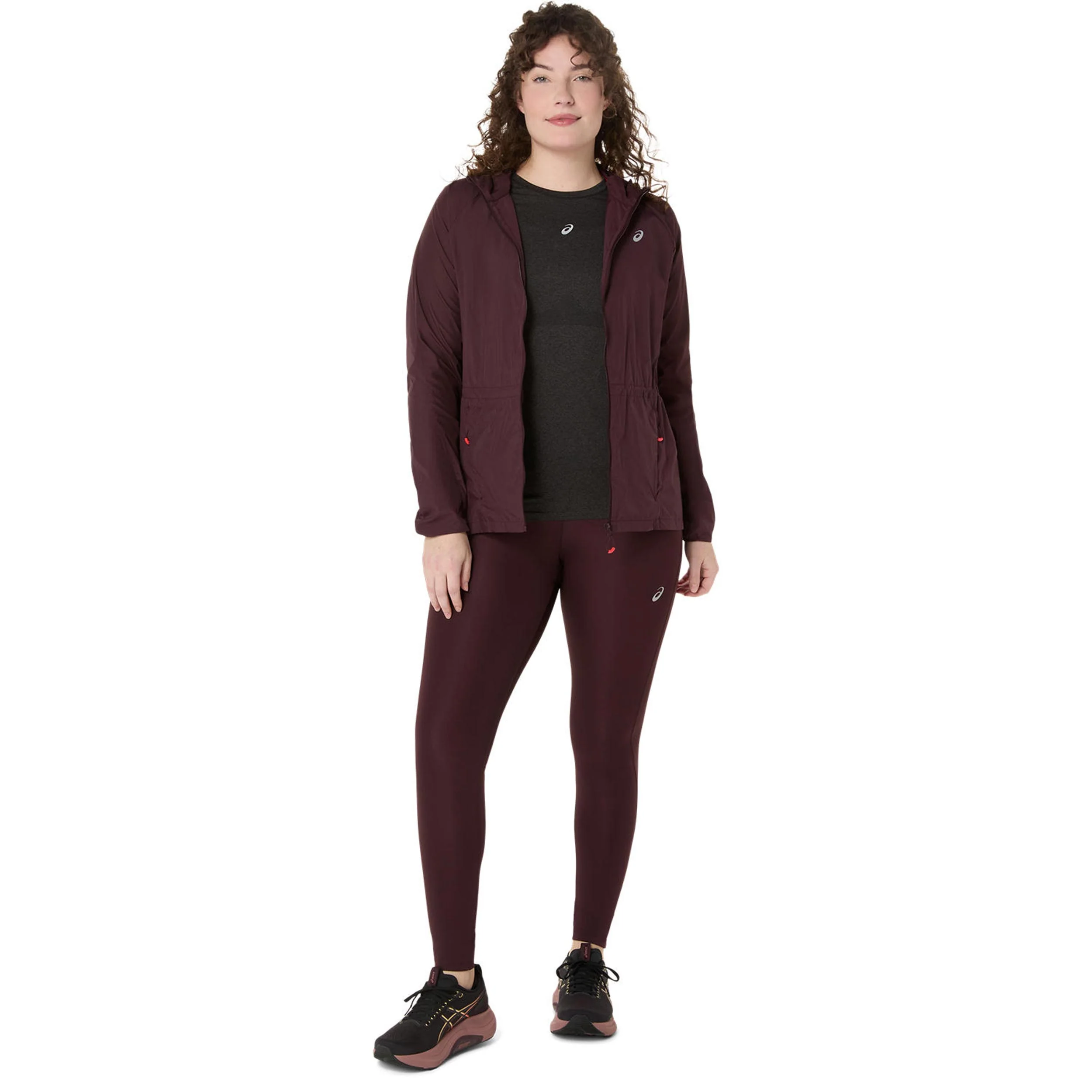 Road High Waist  Löpartights Damer - mörkröd - Image 8