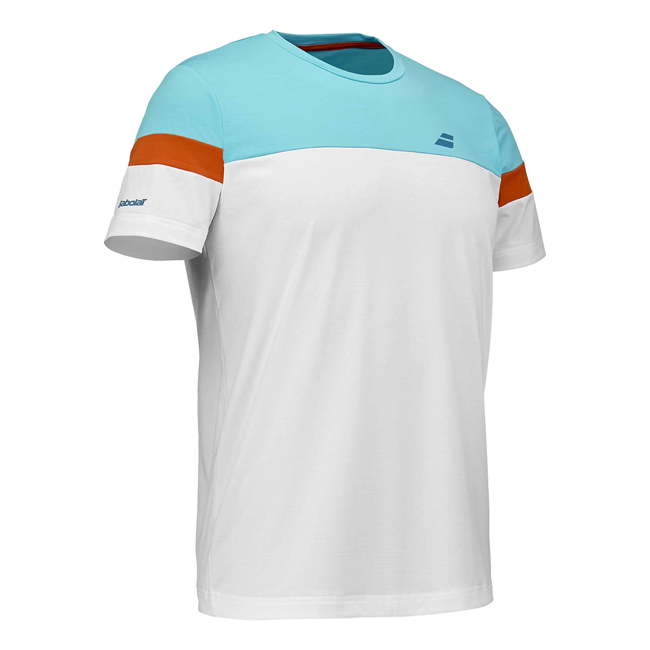 Crew Neck T-shirt Herrar - vit, orange - Image 2