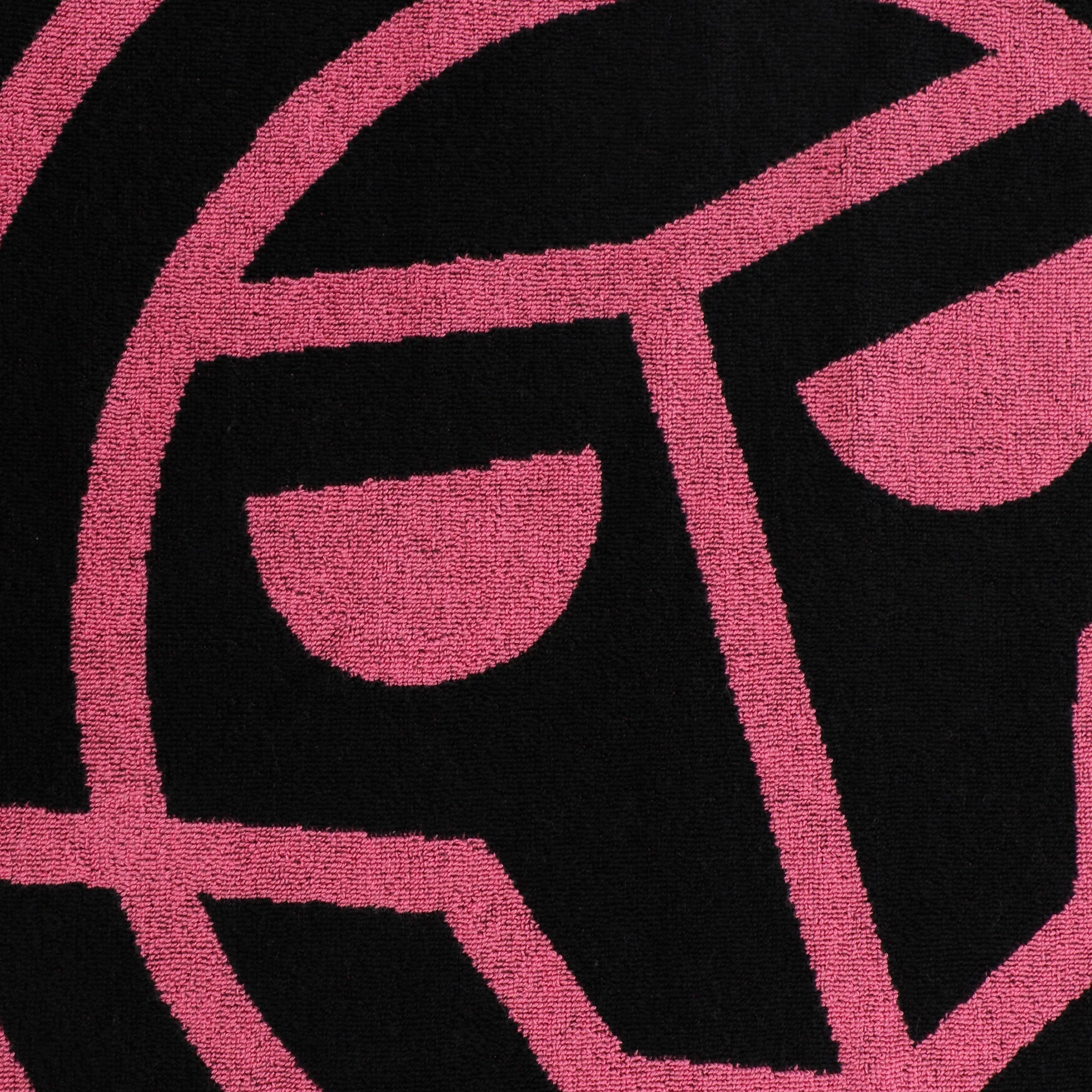 Badehandtuch 50x100cm Handduk -svart,pink - Image 3
