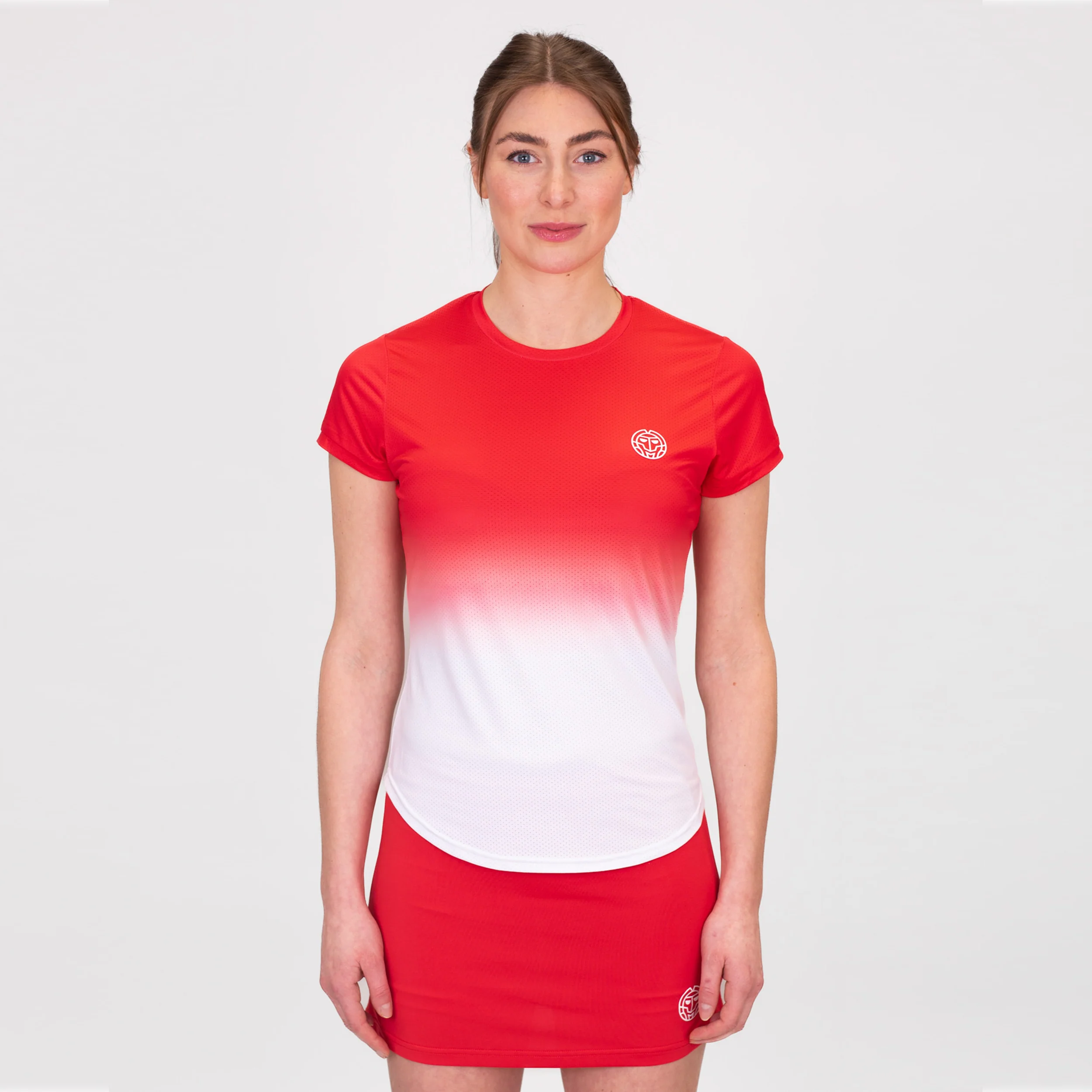 Crew Gradiant T-shirt Damer-Röd,Vit