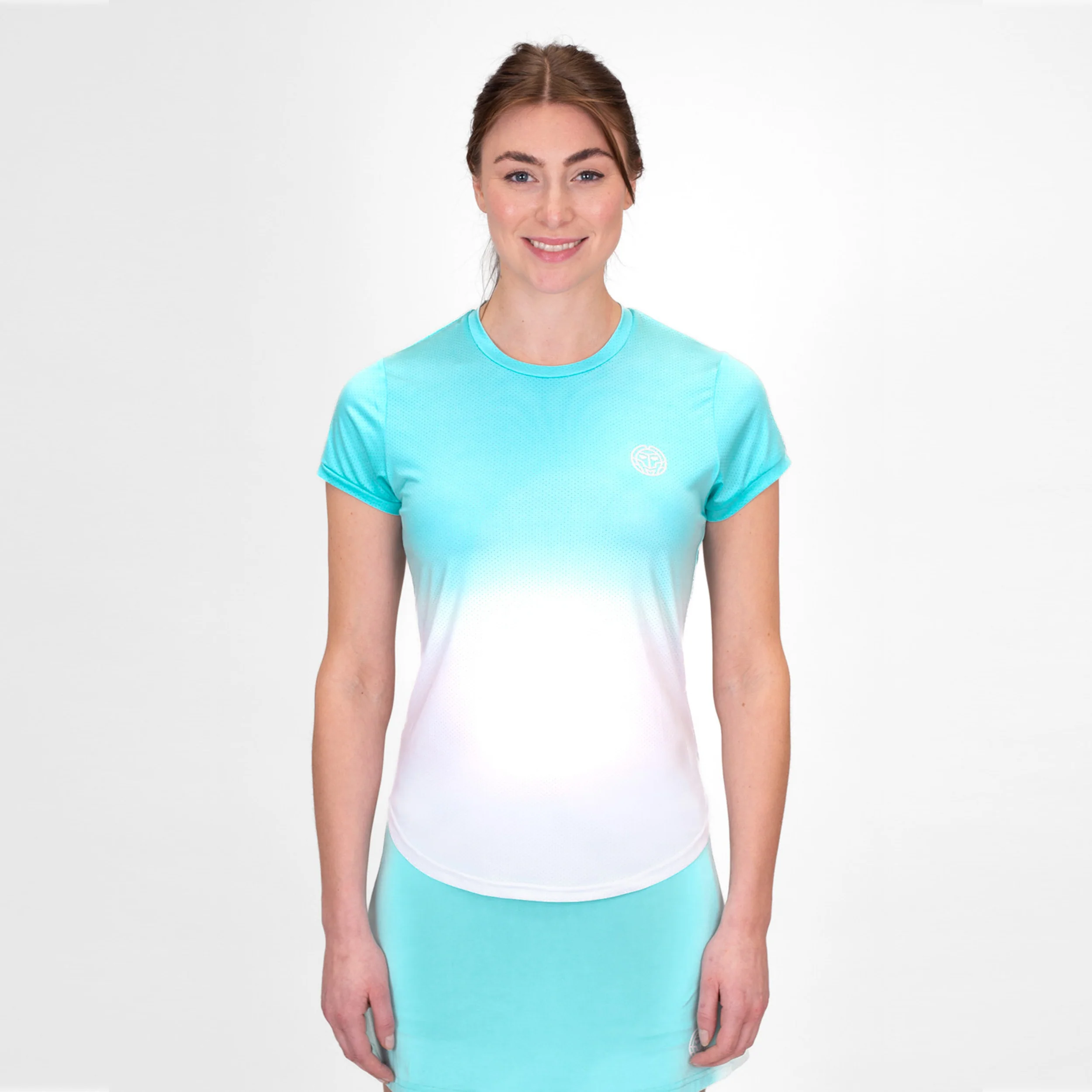 Crew Gradiant T-shirt Damer-Turkos,Vit - Image 6