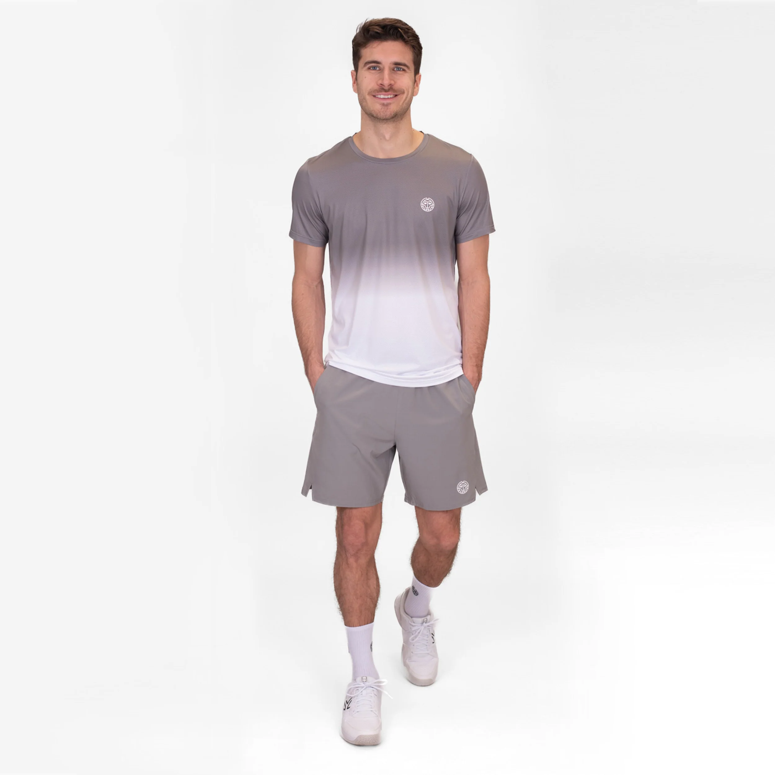Crew Gradiant T-shirt Herrar-Grå,Vit - Image 7