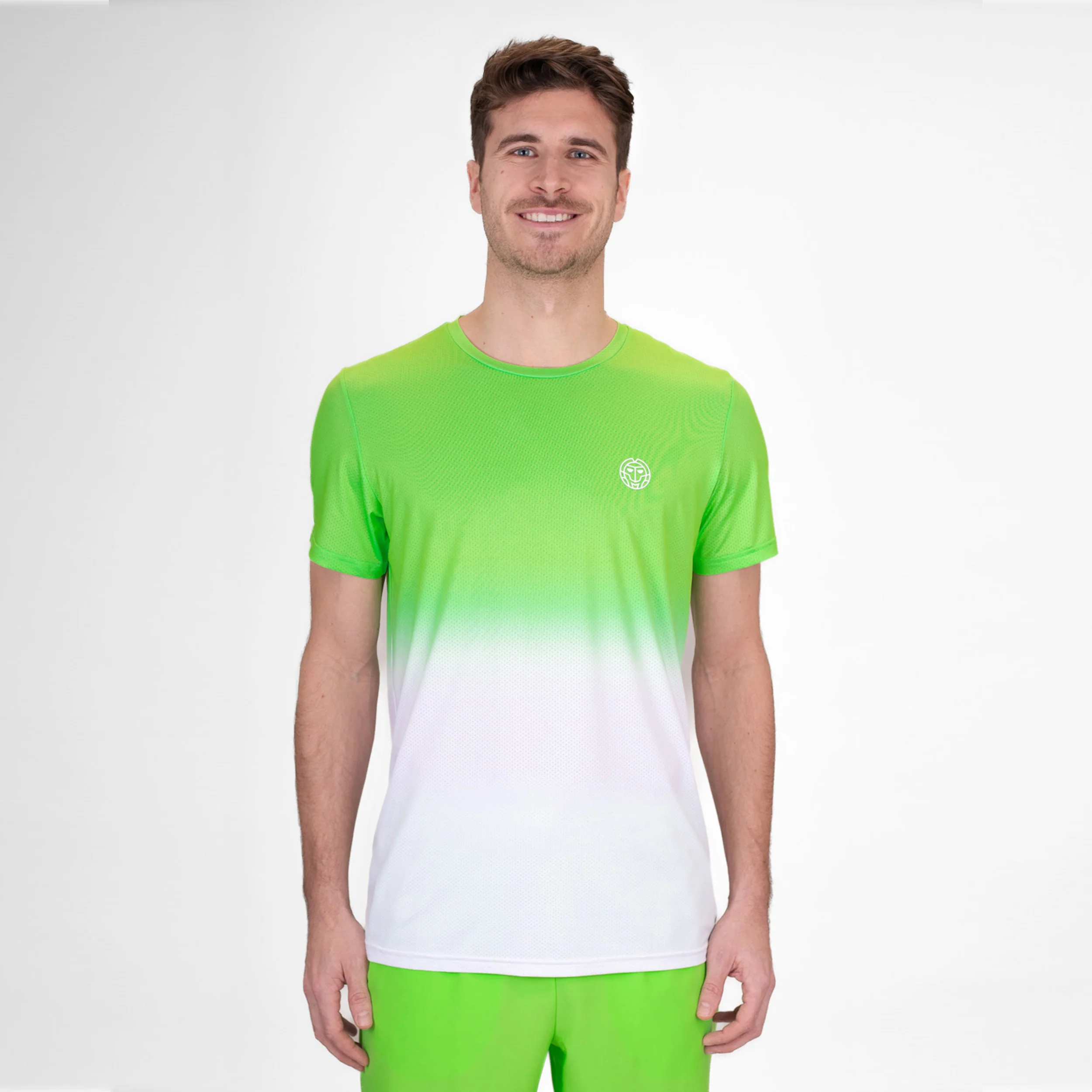 Crew Gradiant T-shirt Herrar-Neongrön,Vit