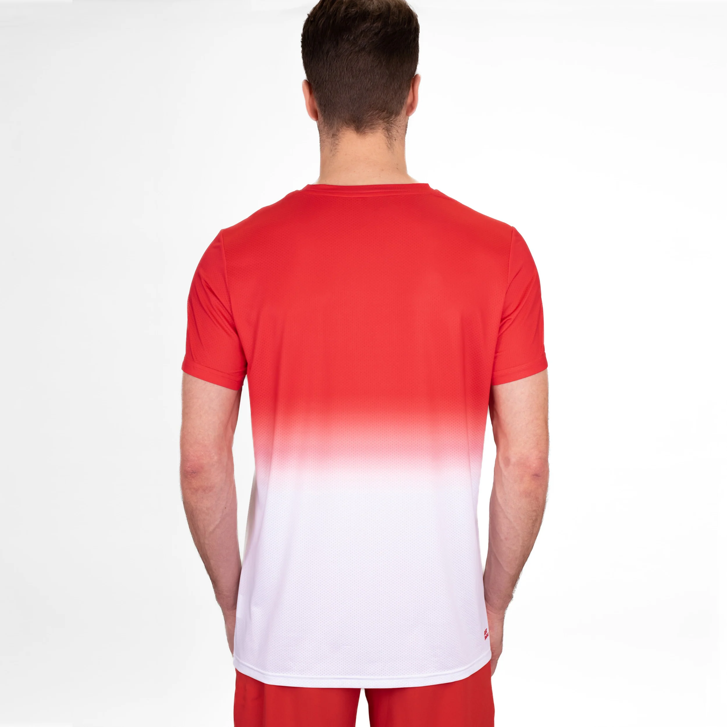 Crew Gradiant T-shirt Herrar-Röd,Vit - Image 7