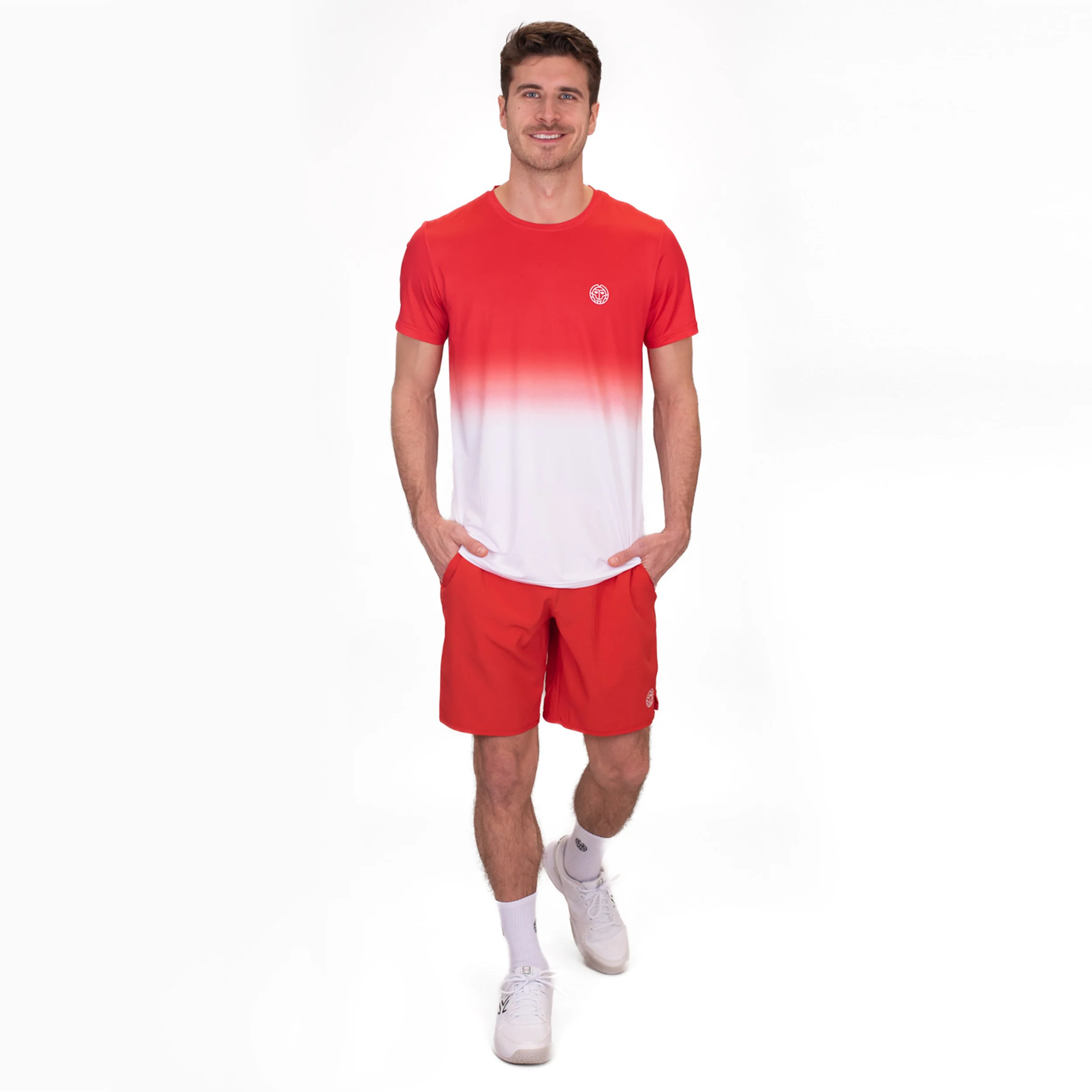 Crew Gradiant T-shirt Herrar-Röd,Vit - Image 8