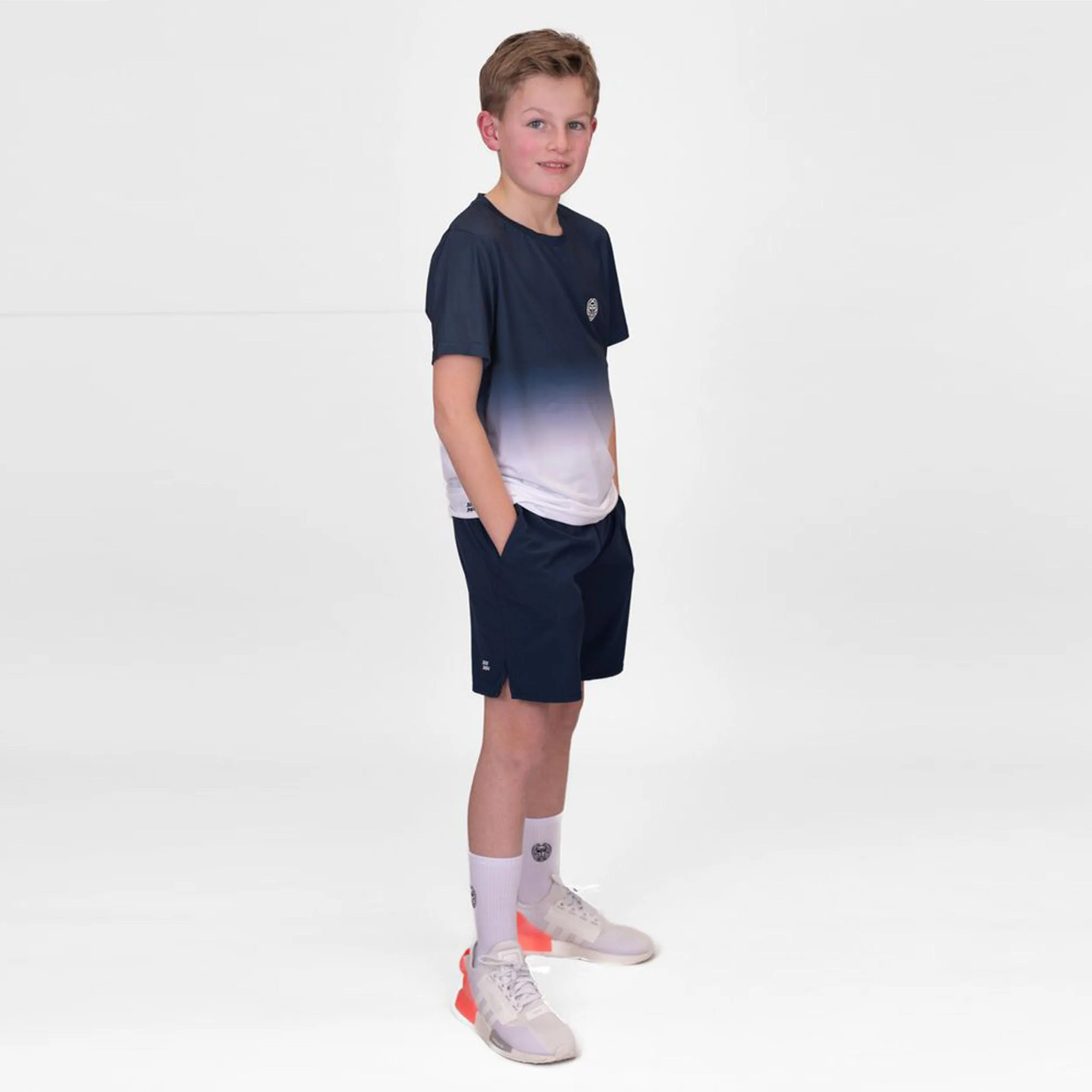 Crew Gradiant T-shirt Pojkar-Mörkblå,Vit - Image 7