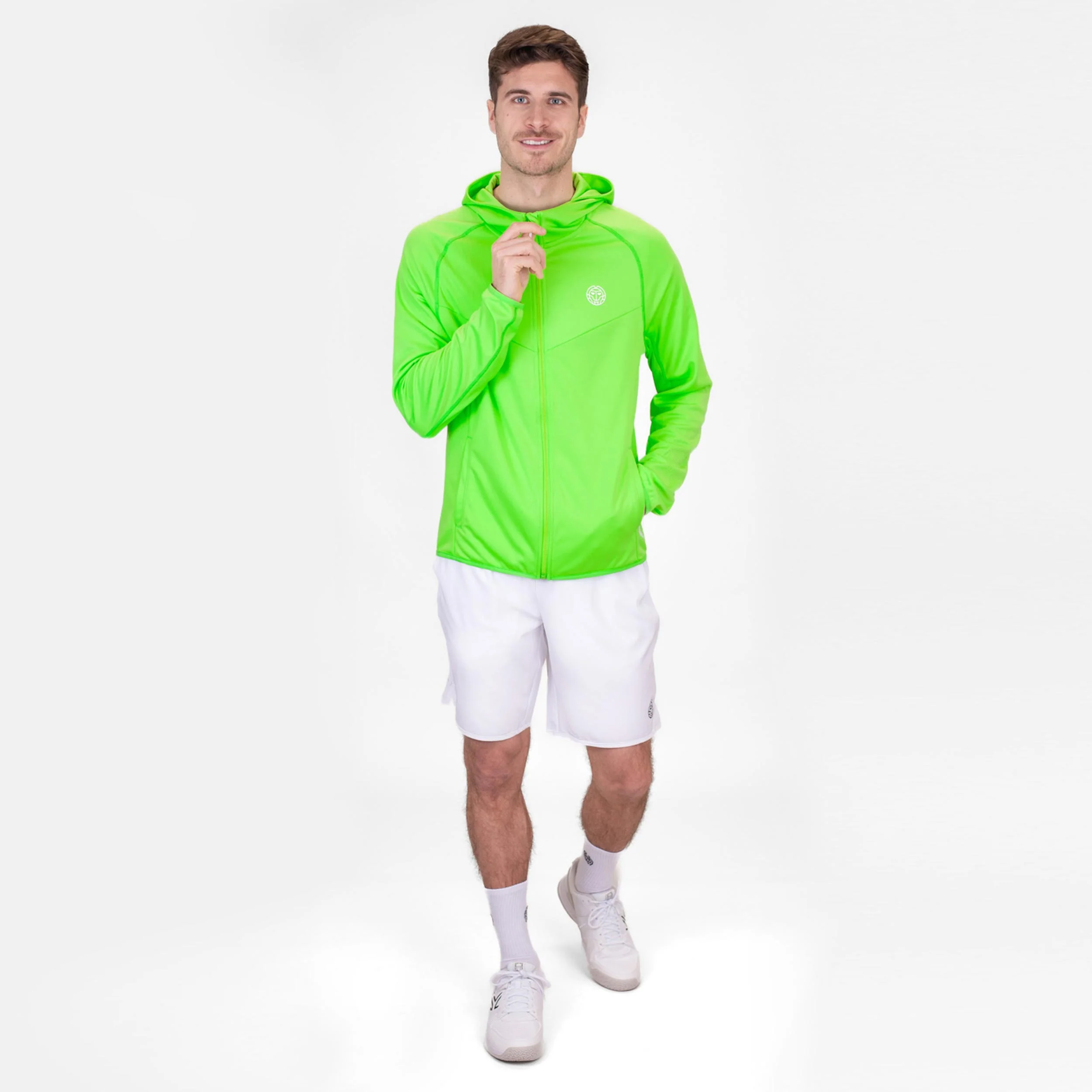Crew Hood Sweat-jacka Herrar-Neongrön - Image 4