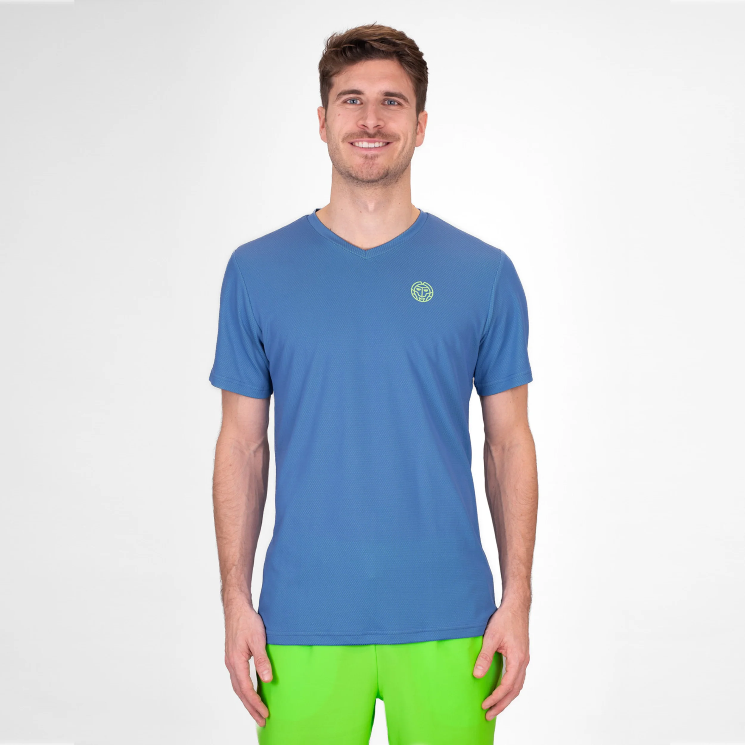 Crew Inside Out V-Neck T-shirt Herrar-Blå,Neongrön - Image 5