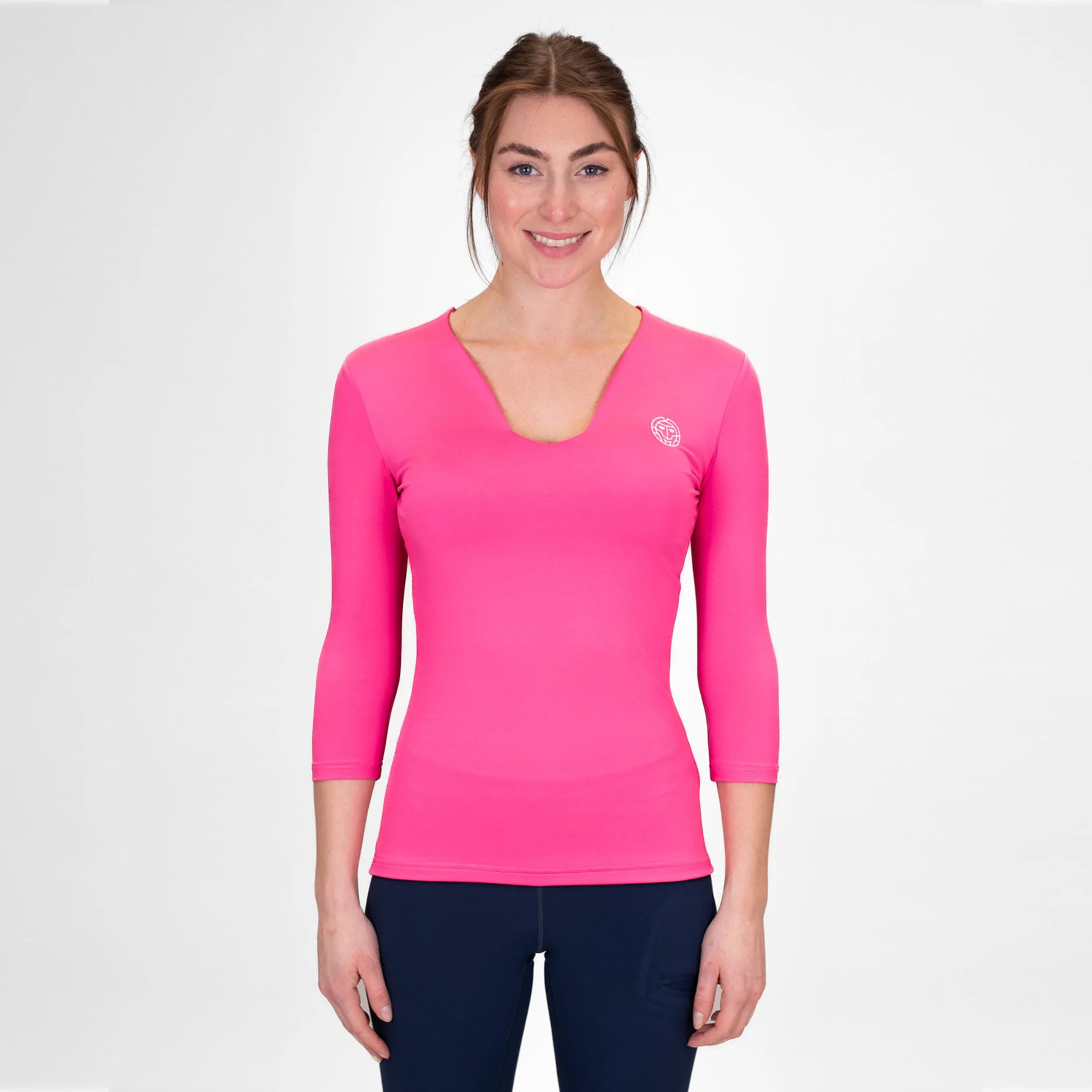 Crew V-Neck Långärmat Damer-Pink - Image 5