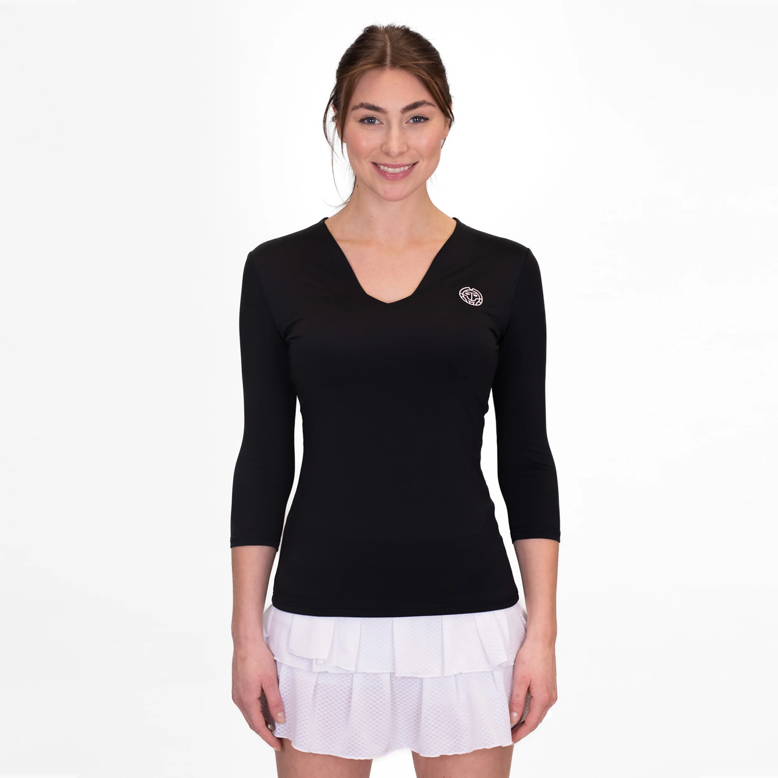 Crew V-Neck Långärmat Damer-Svart