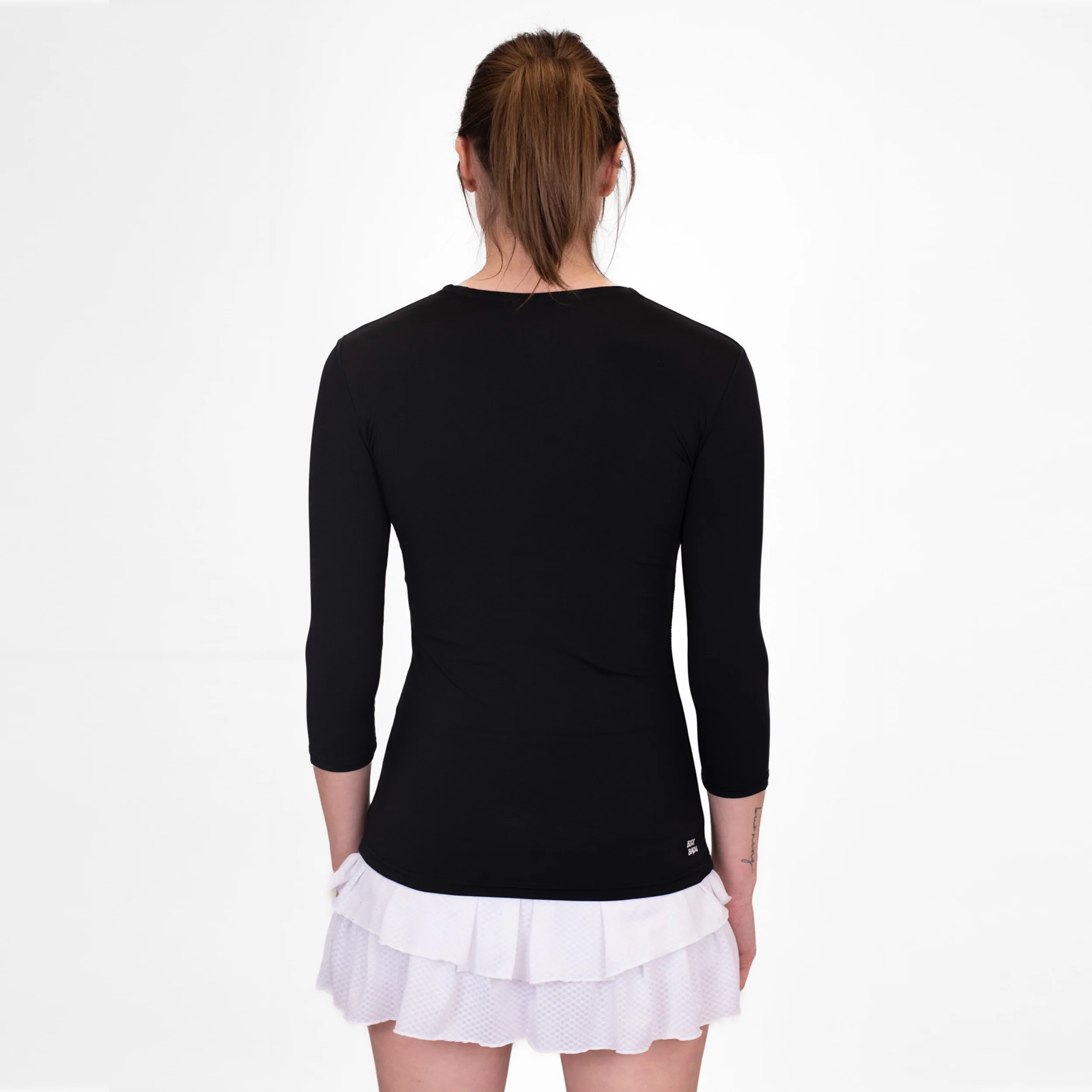 Crew V-Neck Långärmat Damer-Svart - Image 2