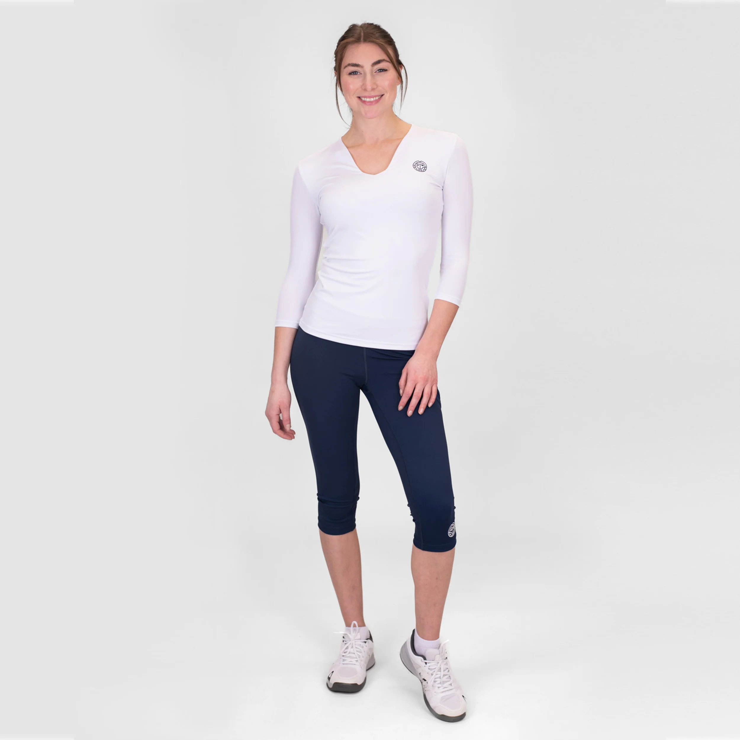 Crew V-Neck Långärmat Damer-Vit - Image 4