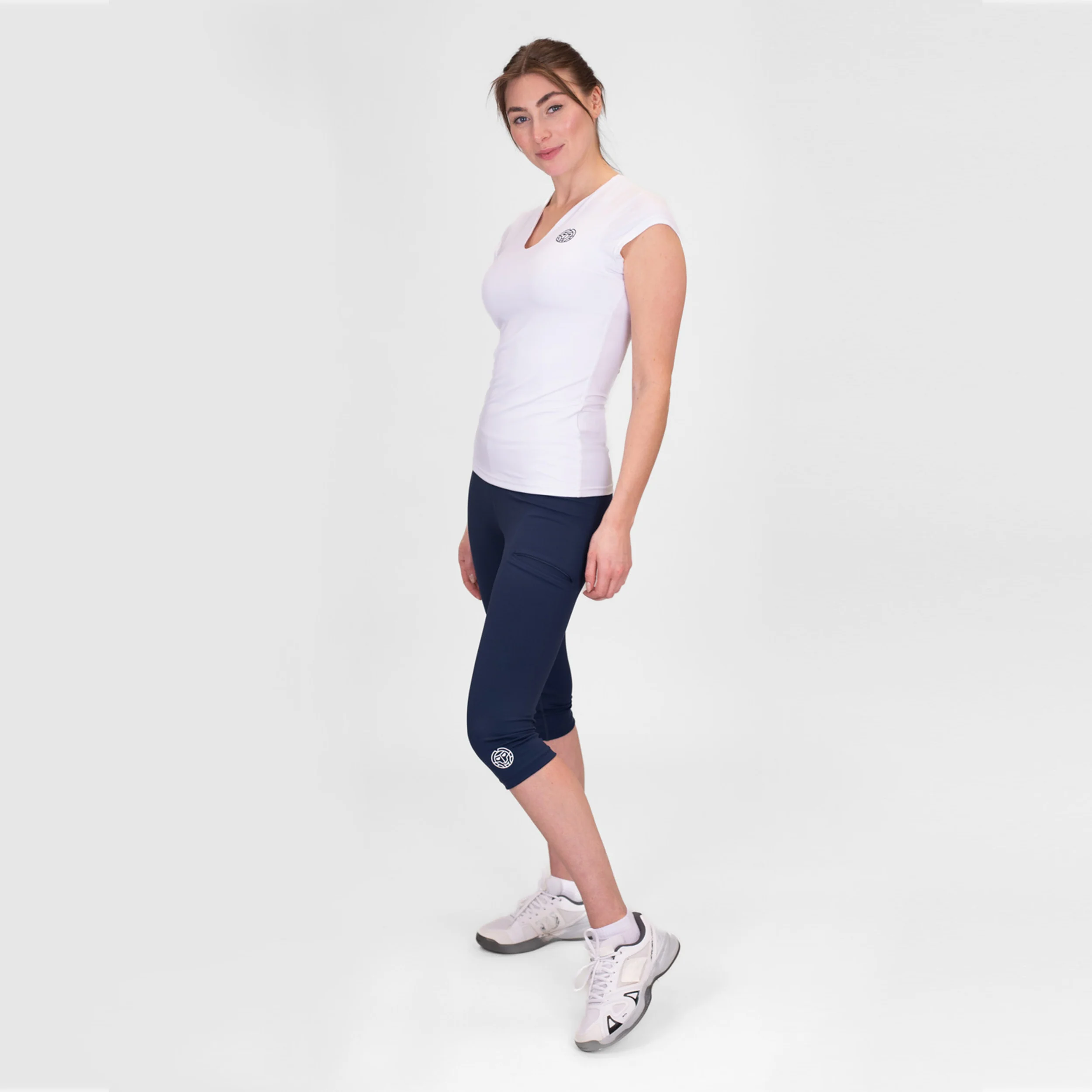 Crew V-Neck T-shirt Damer-Vit - Image 7